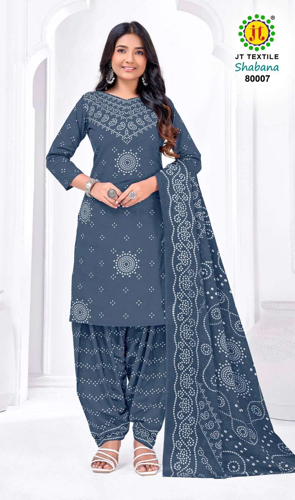 JT SHABANA VOL 80 COTTON BANDHANI PRINTED SALWAR SUIT