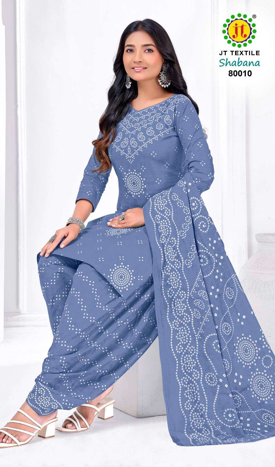 JT SHABANA VOL 80 COTTON BANDHANI PRINTED SALWAR SUIT