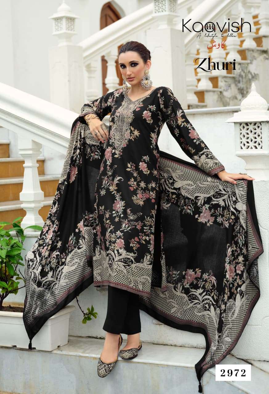 KAAVISH ZHURI VISCOSE PASHMINA DIGITAL PRINT WITH EMBROIDERY WORK SUIT