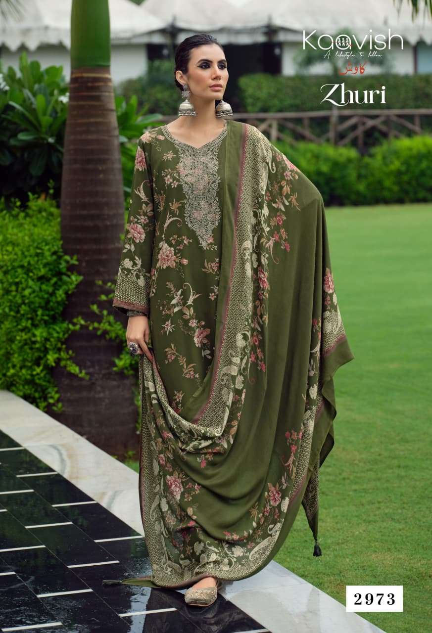 KAAVISH ZHURI VISCOSE PASHMINA DIGITAL PRINT WITH EMBROIDERY WORK SUIT
