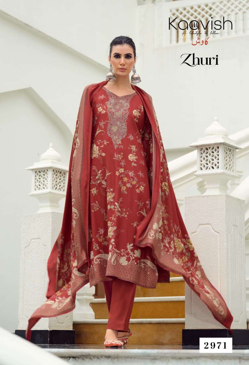 KAAVISH ZHURI VISCOSE PASHMINA DIGITAL PRINT WITH EMBROIDERY WORK SUIT