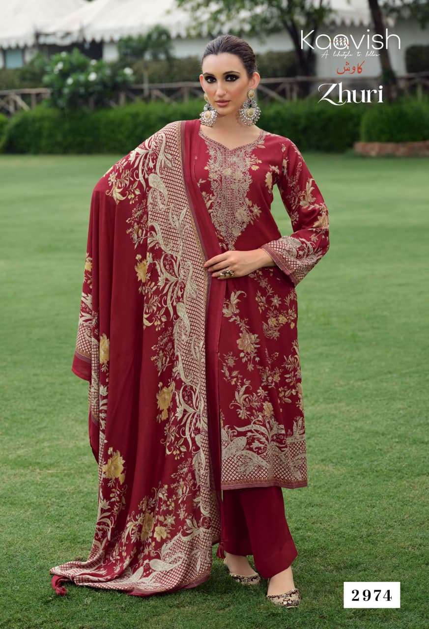 KAAVISH ZHURI VISCOSE PASHMINA DIGITAL PRINT WITH EMBROIDERY WORK SUIT