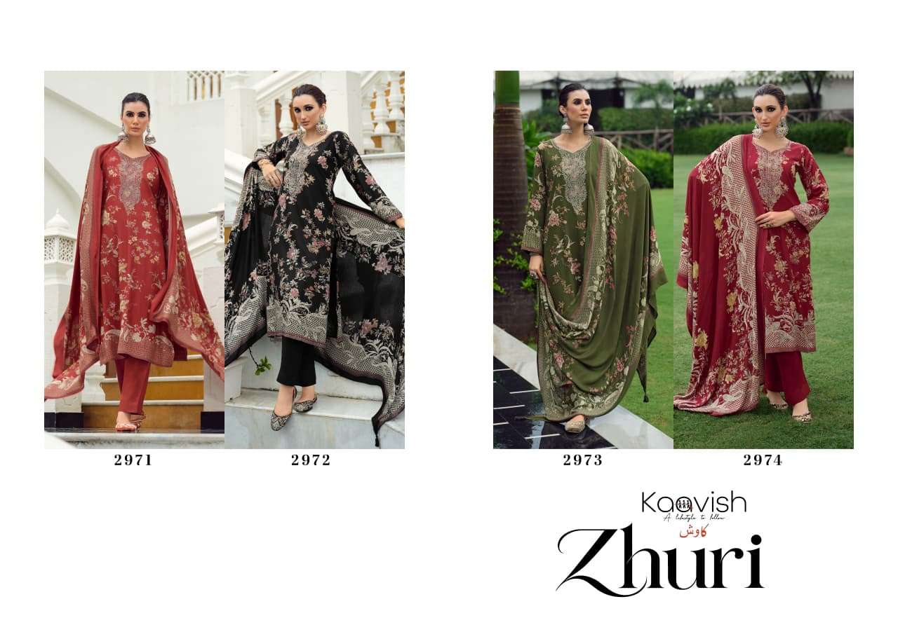 KAAVISH ZHURI VISCOSE PASHMINA DIGITAL PRINT WITH EMBROIDERY WORK SUIT