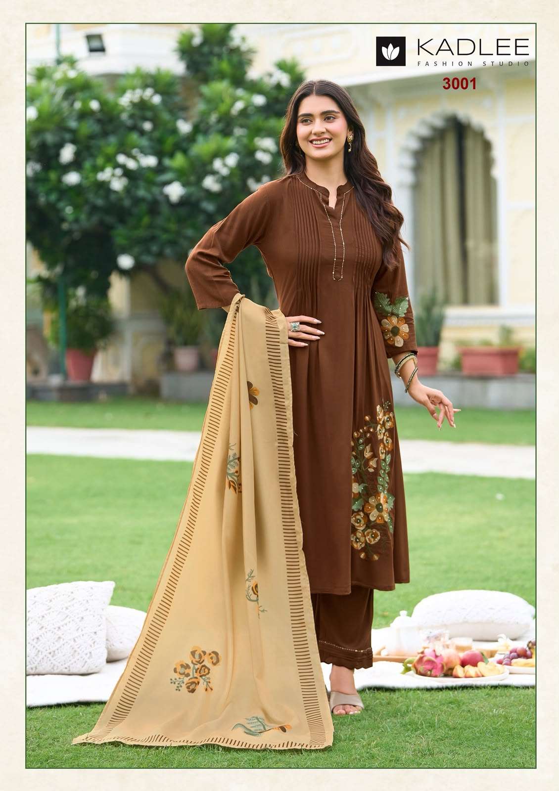 KADLEE FASHION SAAJ RAYON FANCY WORKS LADIES 3PCS SET COLLECTION 