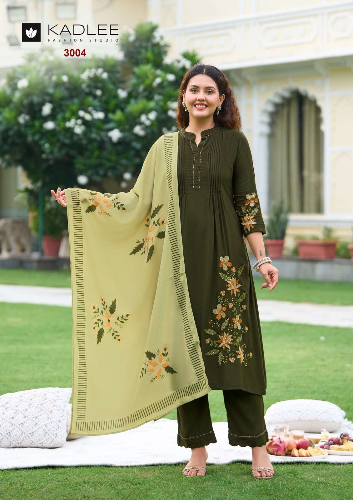 KADLEE FASHION SAAJ RAYON FANCY WORKS LADIES 3PCS SET COLLECTION 