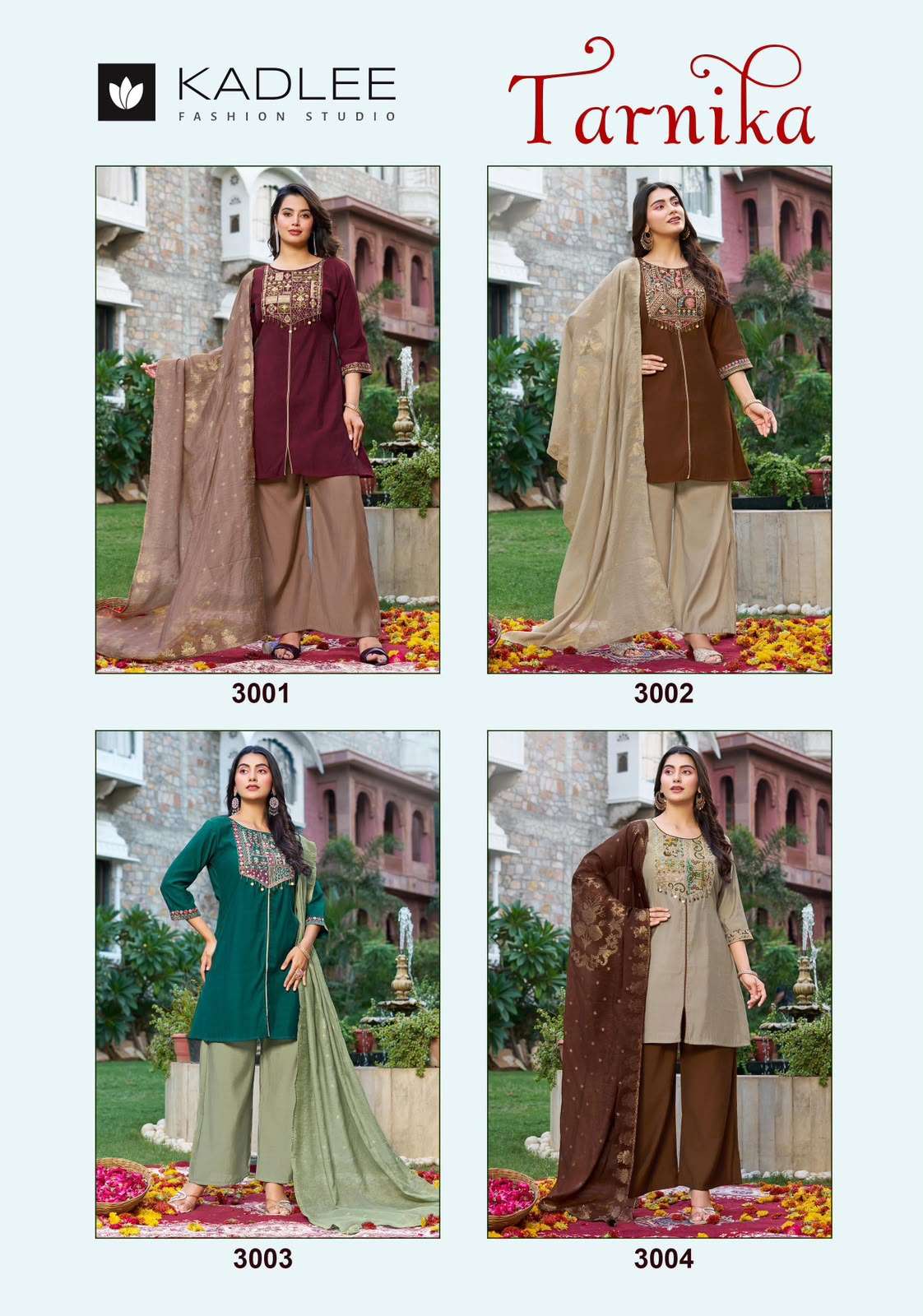 KADLEE FASHION TARNIKA SILK FANCY WORKS LADIES KURTI BOTTOM AND DUPATTA SET 