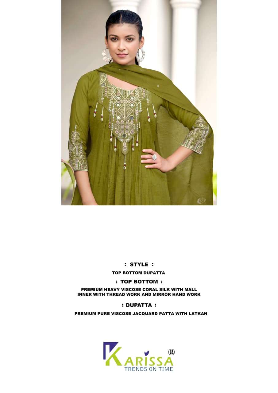 KARISSA SUPRIYA VISCOSE FANCY EMBROIDERIES WORK LADIES 3PCS SET COLLECTION 