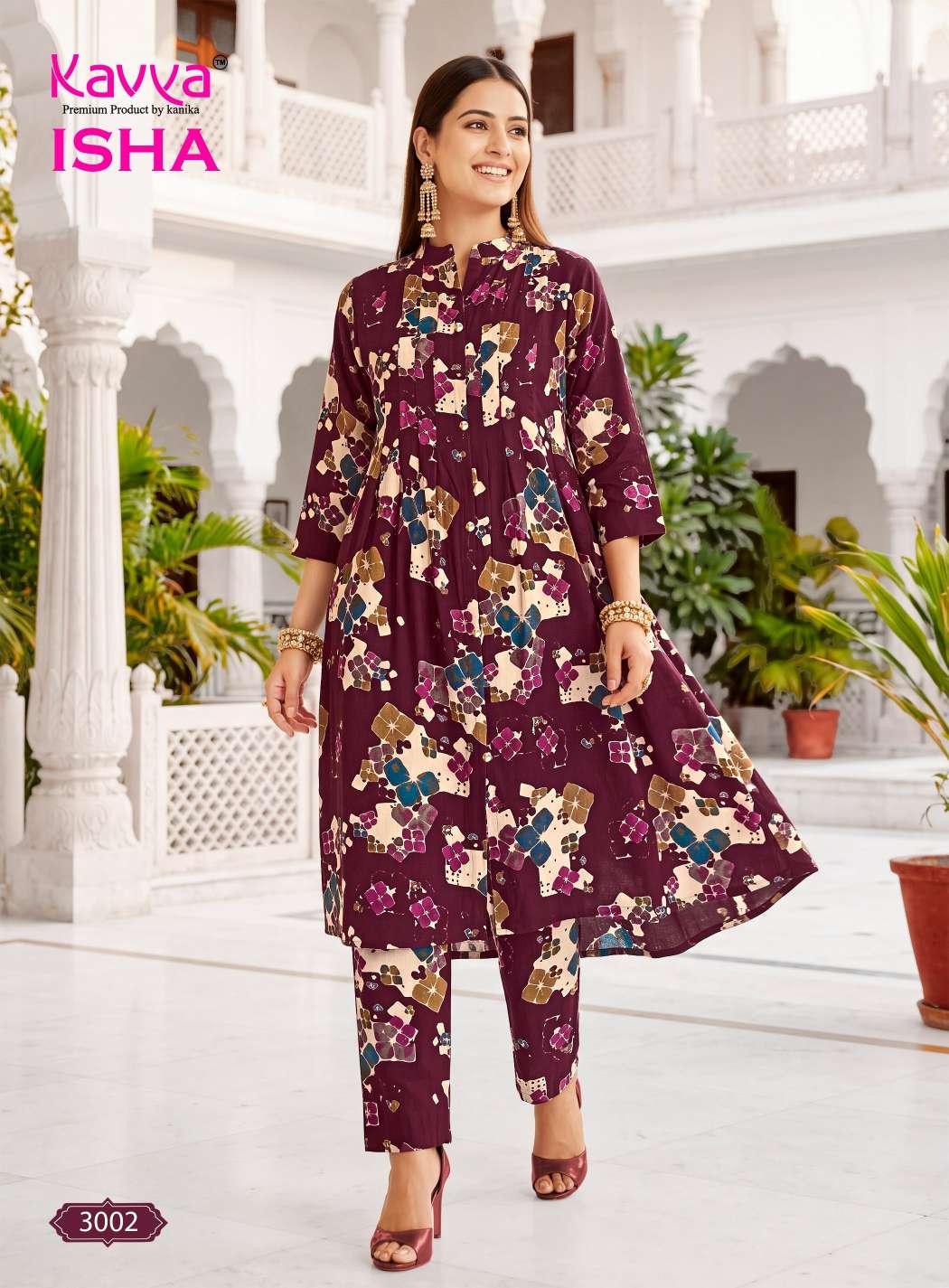 KAVYA ISHA VOL 3 FANCY PRINTED TOP WITH BOTTOM PAIR CO-ORD SET
