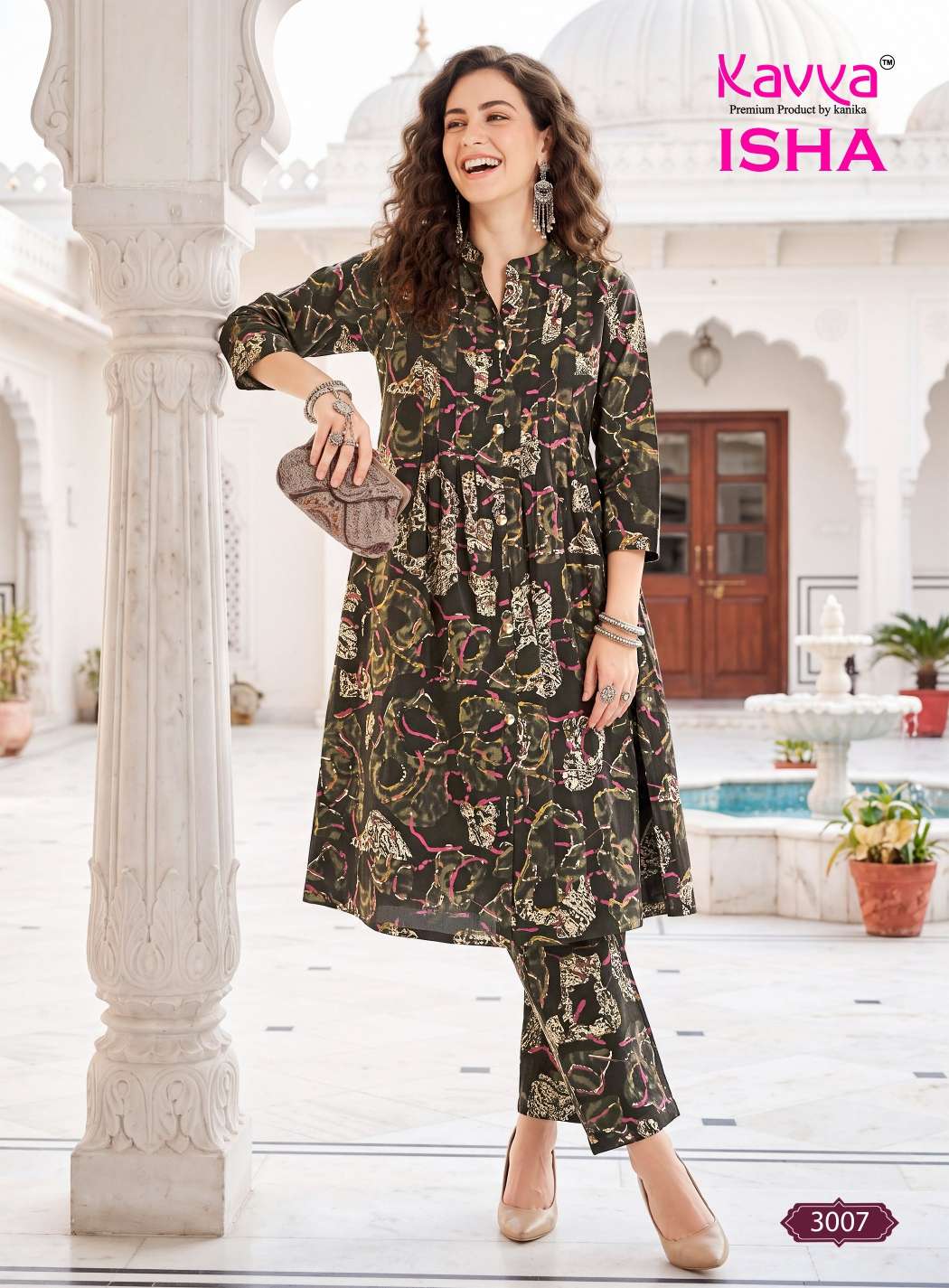 KAVYA ISHA VOL 3 FANCY PRINTED TOP WITH BOTTOM PAIR CO-ORD SET