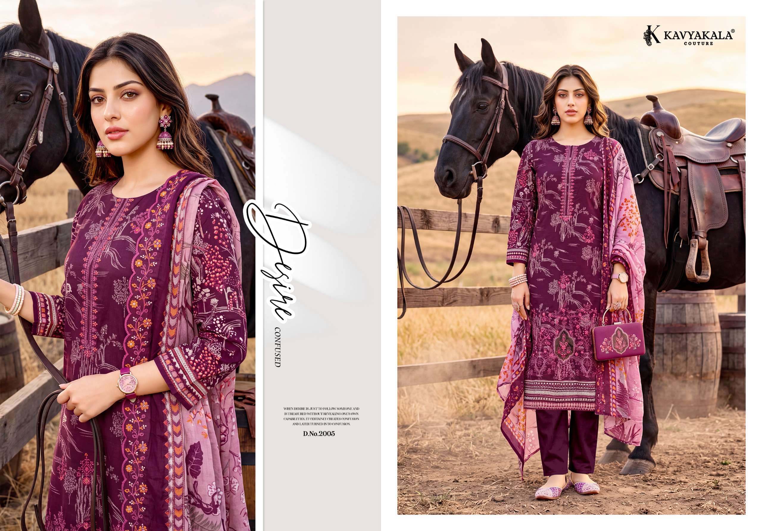 KAVYA‎‎ KALA COUTURE AAFREEN VOL 2 LAWN COTTON PRINT WITH FANCY WORK SUIT