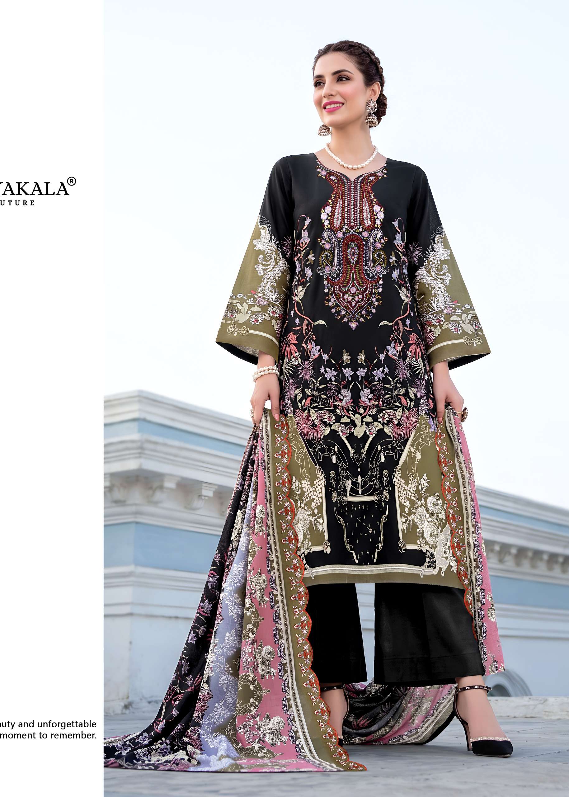 KAVYA KALA COUTURE ANARKALI VOL 29 LAWN COTTON DIGITAL PRINT WITH FANCY EMBROIDERY WORK SUIT