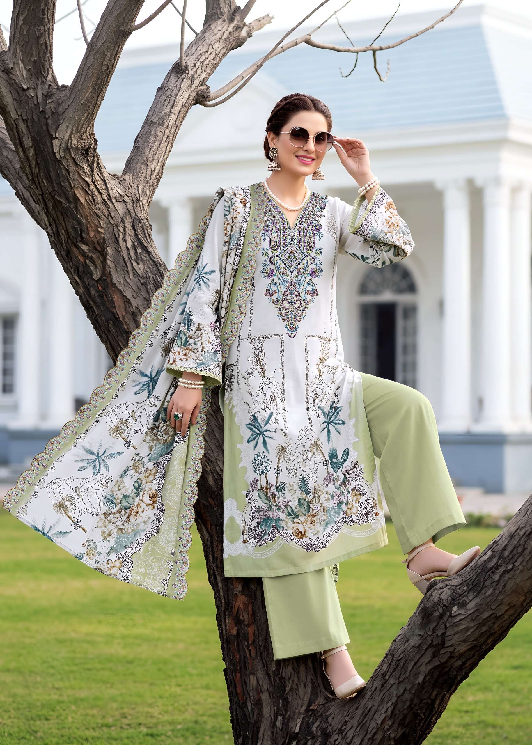 KAVYA KALA COUTURE ANARKALI VOL 29 LAWN COTTON DIGITAL PRINT WITH FANCY EMBROIDERY WORK SUIT