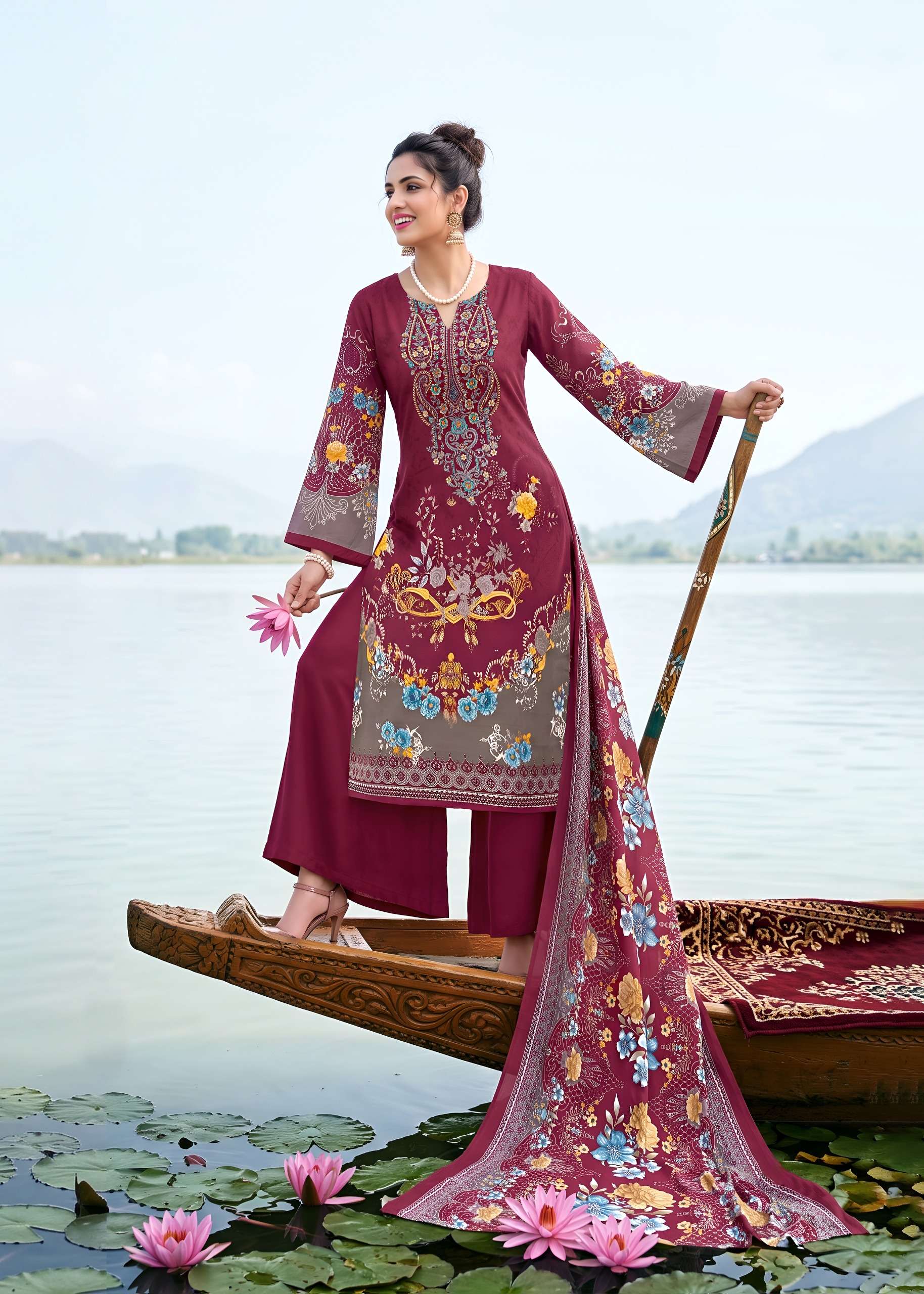 KAVYA‎ KALA COUTURE FITOOR PASHMINA JACQUARD WITH WORKS SUIT