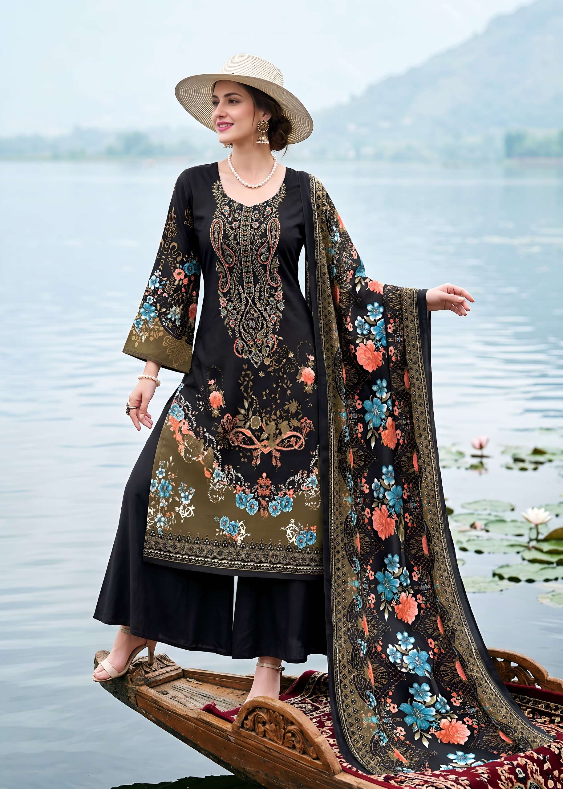 KAVYA‎ KALA COUTURE FITOOR PASHMINA JACQUARD WITH WORKS SUIT