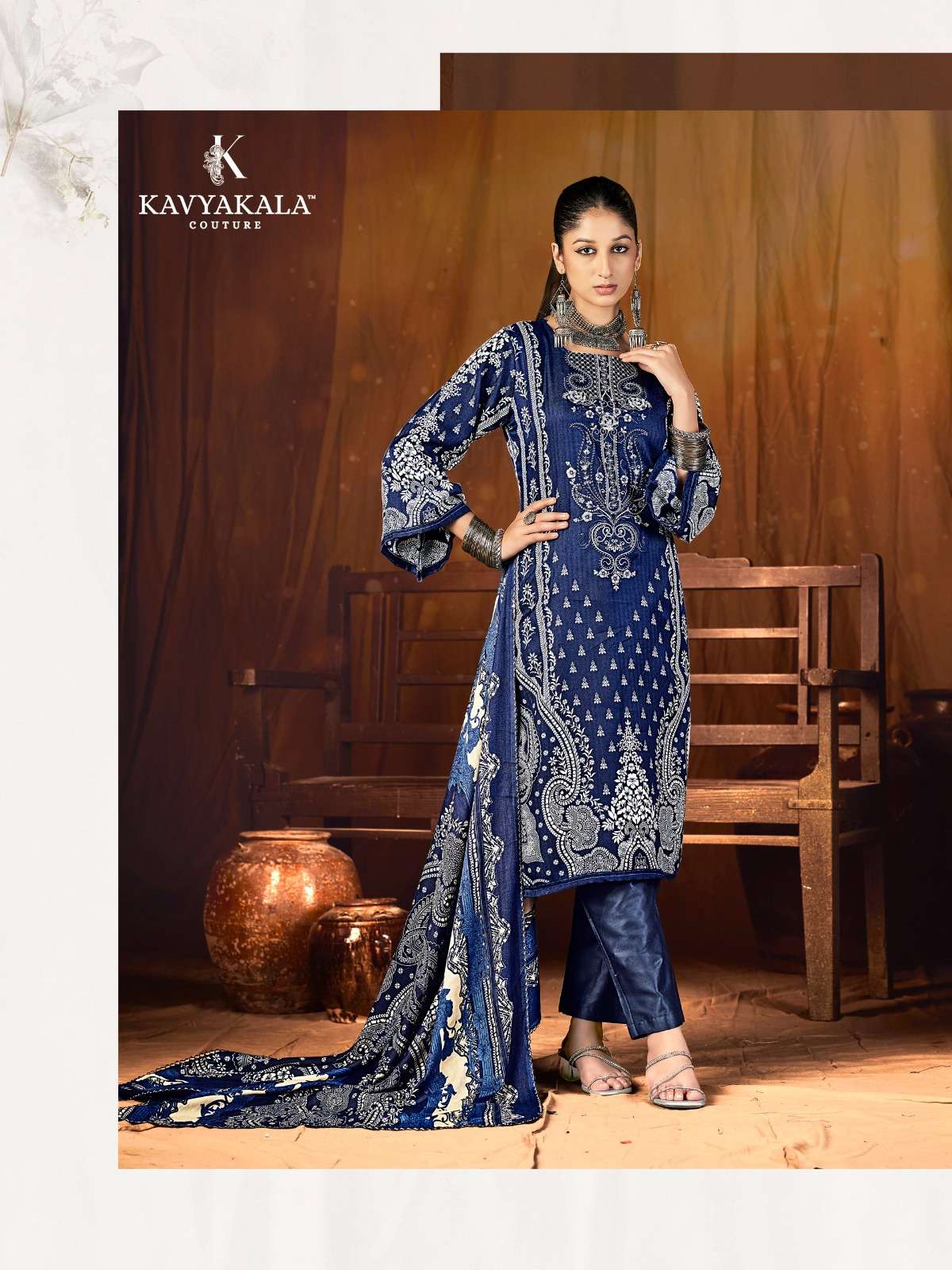 KAVYA‎ KALA COUTURE FITOOR VOL 5 PASHMINA DIGITAL PRINTS WITH FANCY WORK SUIT 