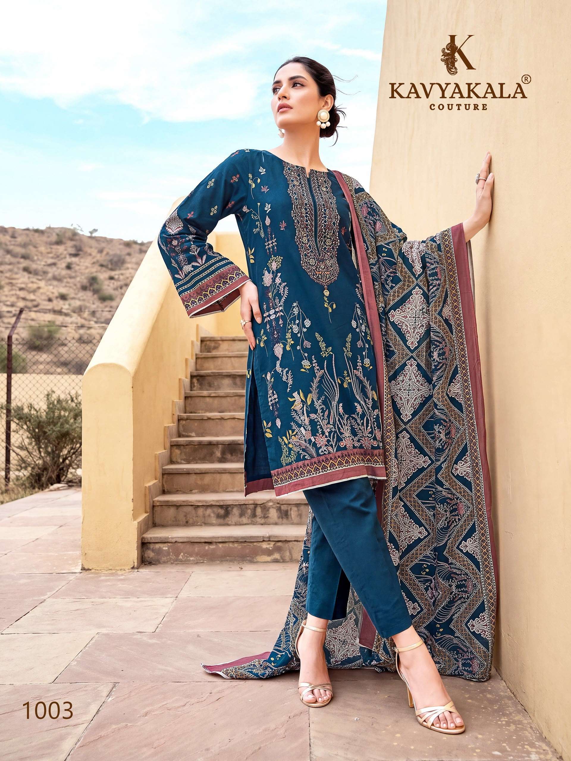KAVYA KALA COUTURE KHWAAB COTTON PRINT WITH FANCY WORK SUIT 