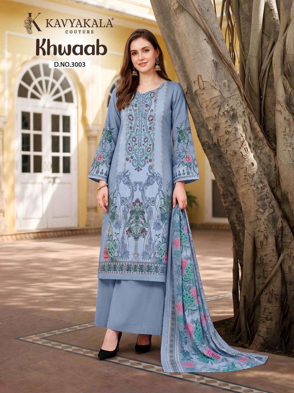 KAVYA‎ KALA COUTURE KHWAAB VOL 3 COTTON DIGITAL PRINTS WITH FANCY WORK SUIT 