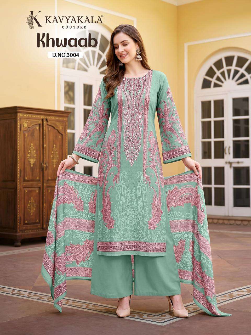 KAVYA‎ KALA COUTURE KHWAAB VOL 3 COTTON DIGITAL PRINTS WITH FANCY WORK SUIT 