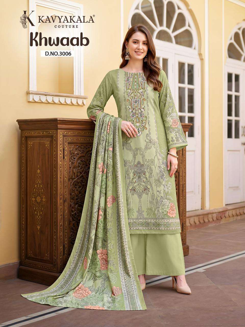 KAVYA‎ KALA COUTURE KHWAAB VOL 3 COTTON DIGITAL PRINTS WITH FANCY WORK SUIT 