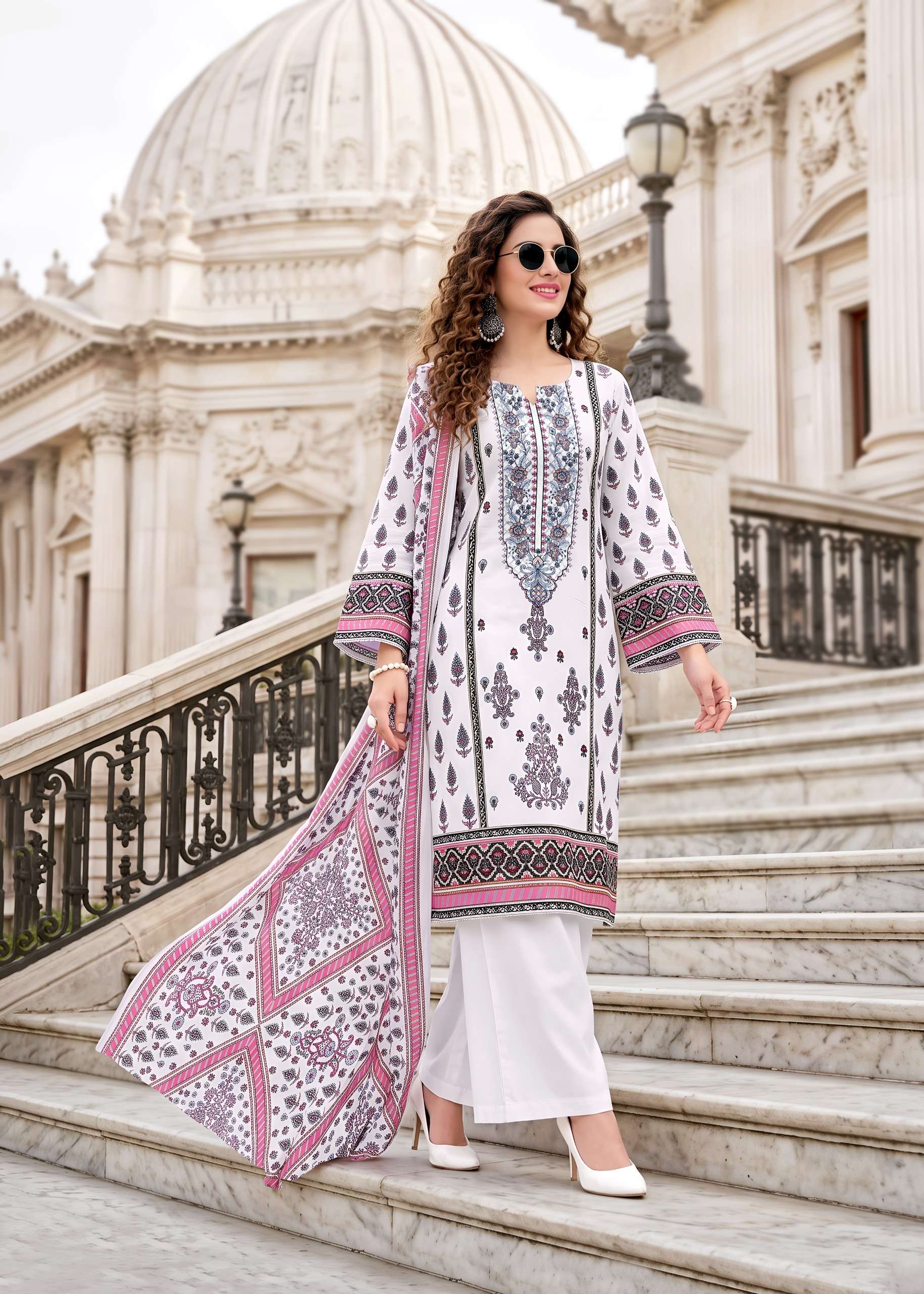 KAVYA‎‎‎ KALA COUTURE NEEDLE WONDER COTTON DIGITAL PRINTS WITH FANCY WORK SUIT