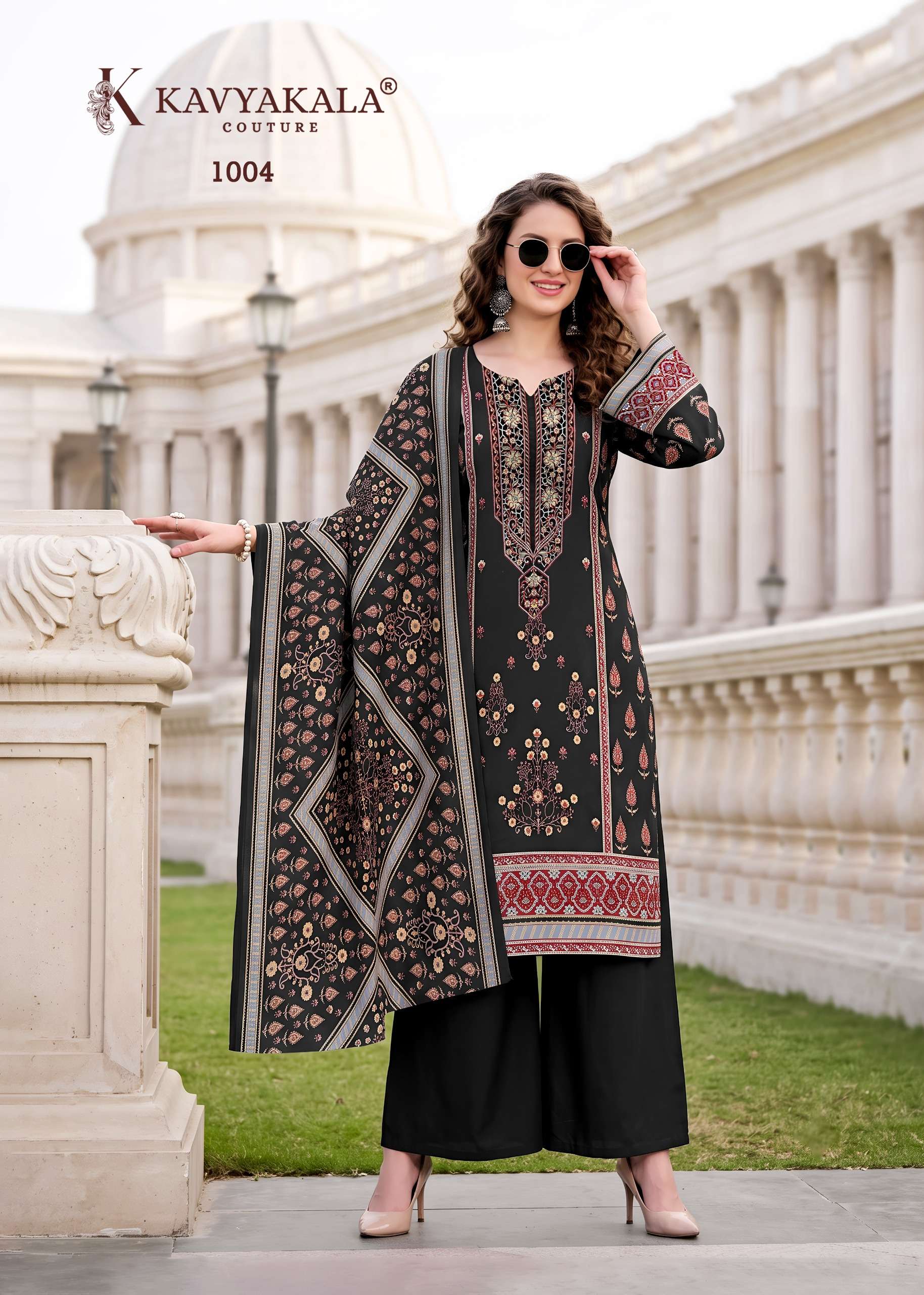 KAVYA‎‎‎ KALA COUTURE NEEDLE WONDER COTTON DIGITAL PRINTS WITH FANCY WORK SUIT