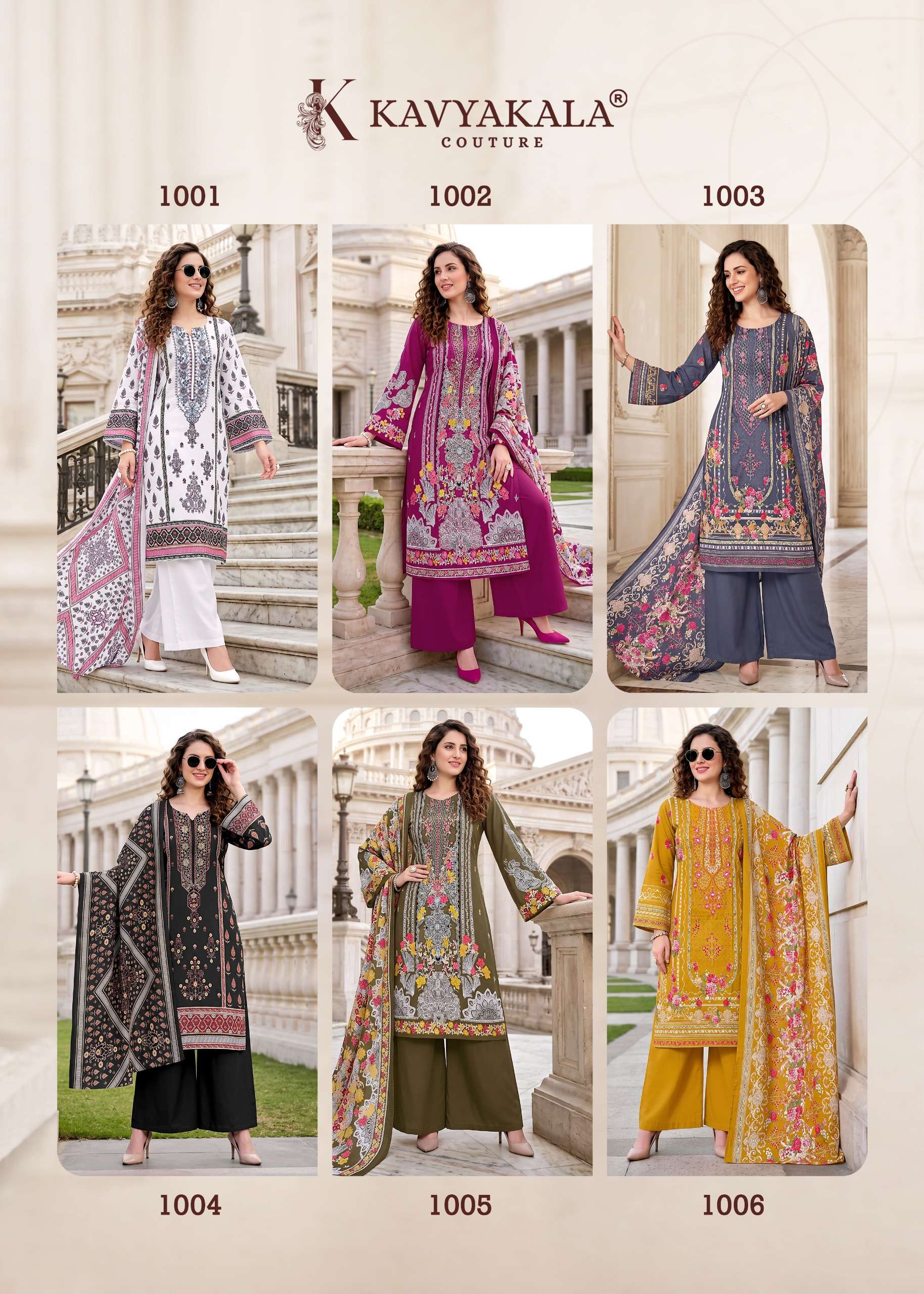KAVYA‎‎‎ KALA COUTURE NEEDLE WONDER COTTON DIGITAL PRINTS WITH FANCY WORK SUIT