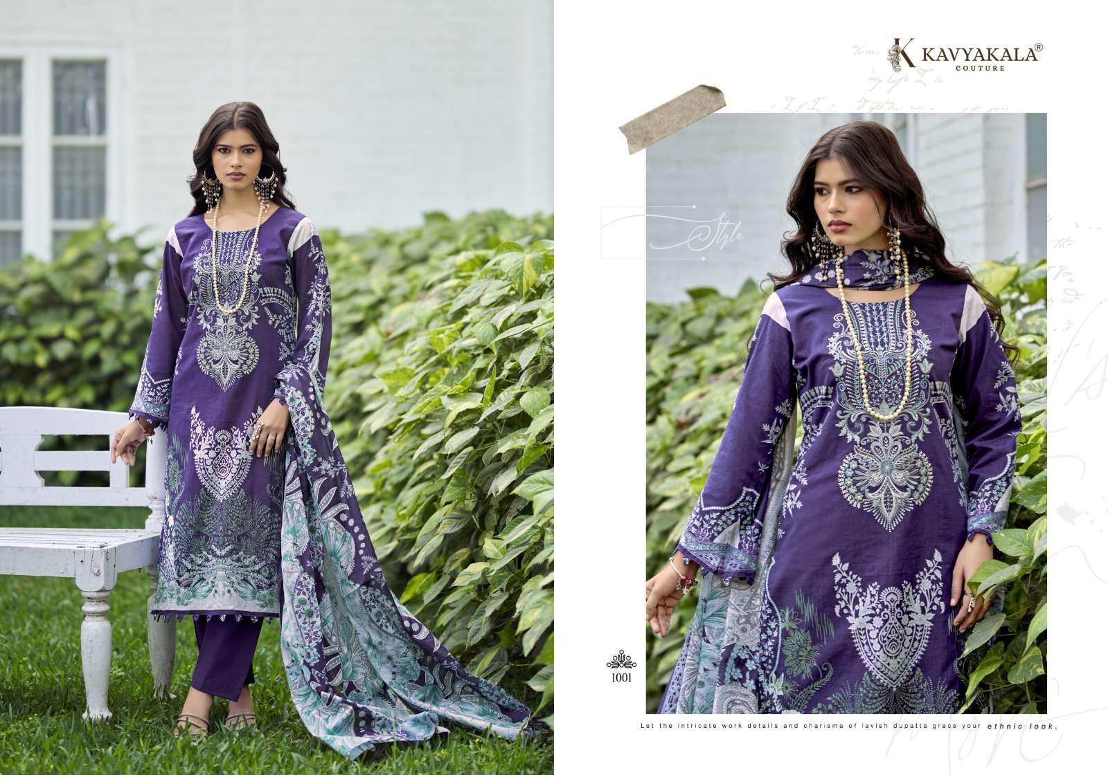 KAVYA‎‎ KALA COUTURE RIHAANA VOL 14 LAWN COTTON WITH‎ EMBROIDERY WORK SUIT