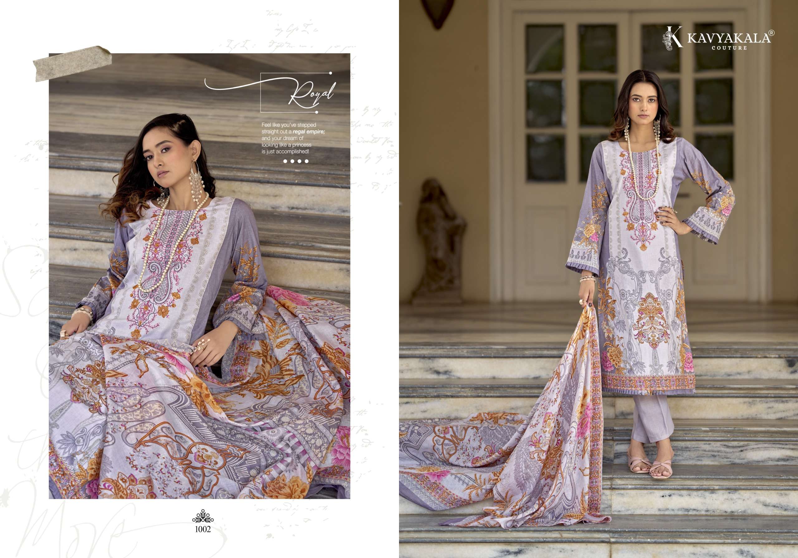 KAVYA‎‎ KALA COUTURE RIHAANA VOL 15 LAWN COTTON DIGITAL PRINTS WITH FANCY WORK SUIT