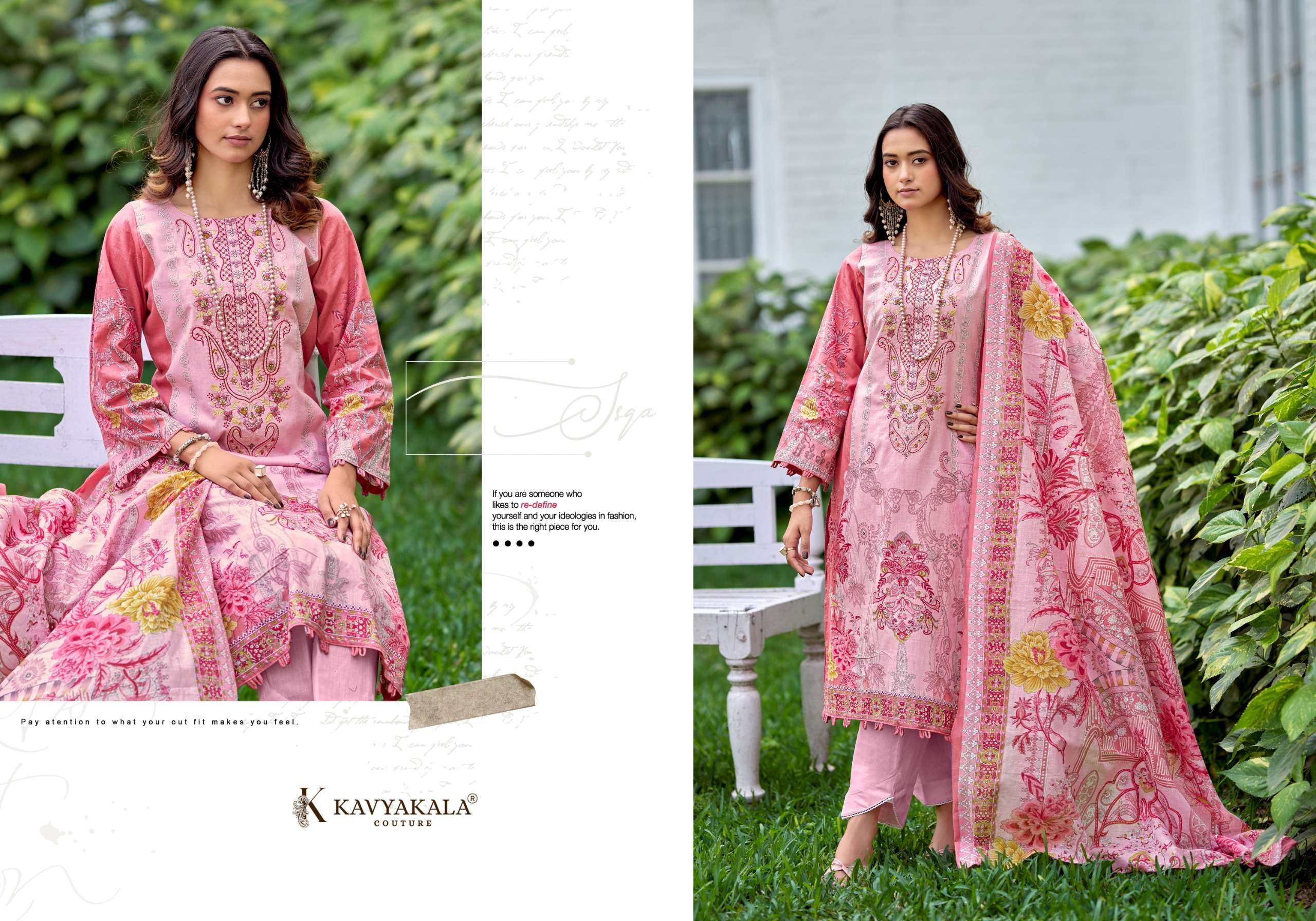 KAVYA‎‎ KALA COUTURE RIHAANA VOL 15 LAWN COTTON DIGITAL PRINTS WITH FANCY WORK SUIT