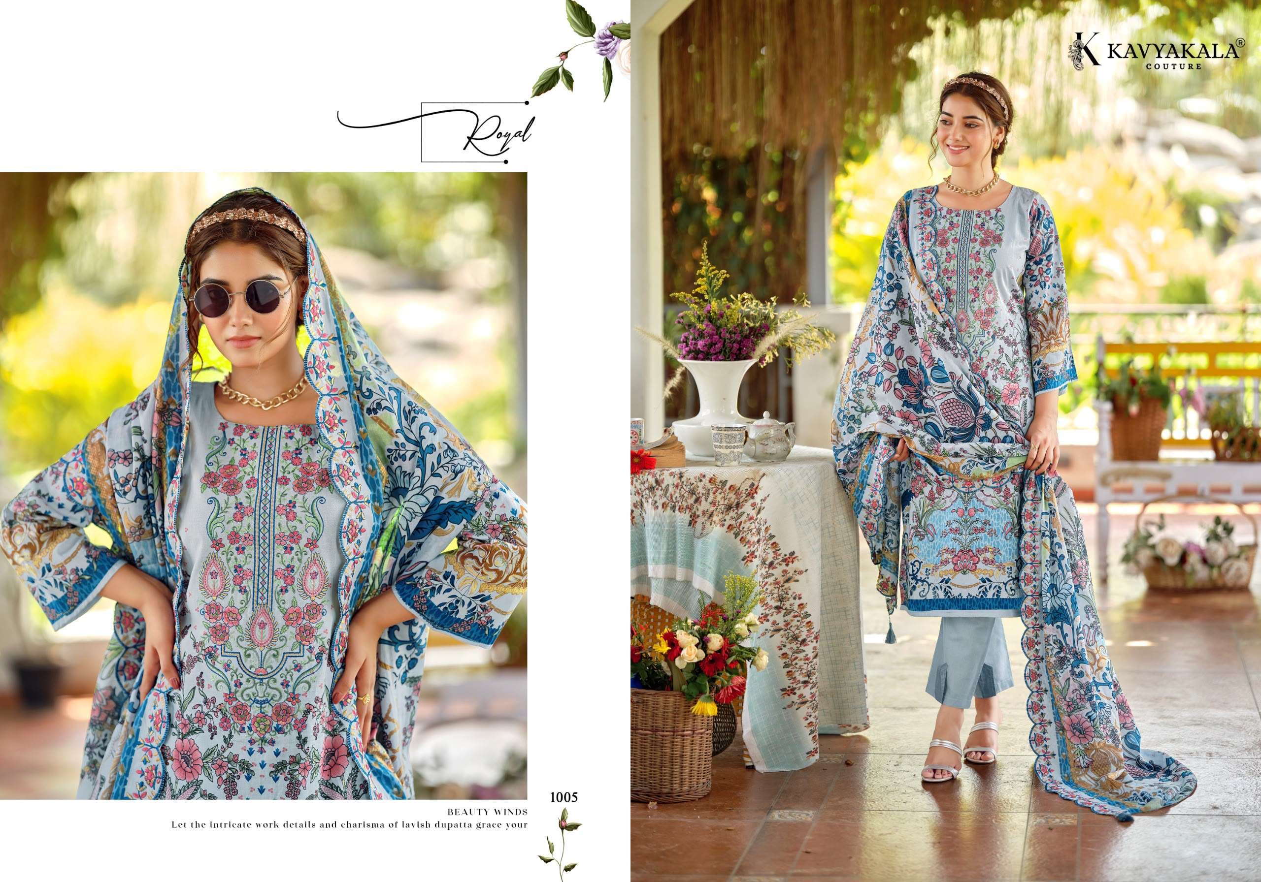 KAVYA KALA COUTURE ZARINA‎ LAWN COTTON DIGITAL PRINTS WITH FANCY WORK SUIT