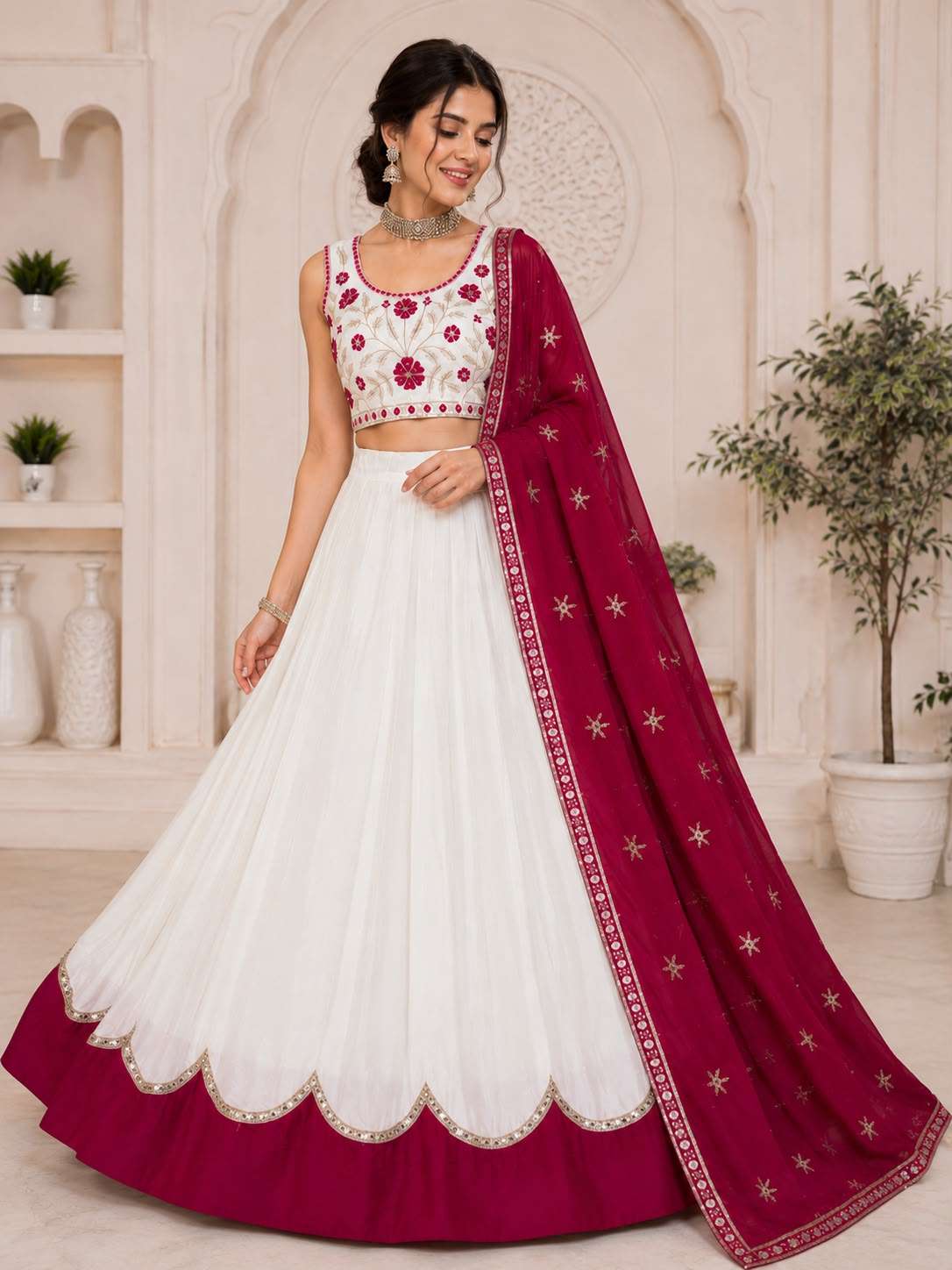 KD 02 COTTON BEAUTIFUL EMBROIDERY DESIGNER WORK NAVRATRI WEAR LEHENGA CHOLI WITH DUPATTA SET 