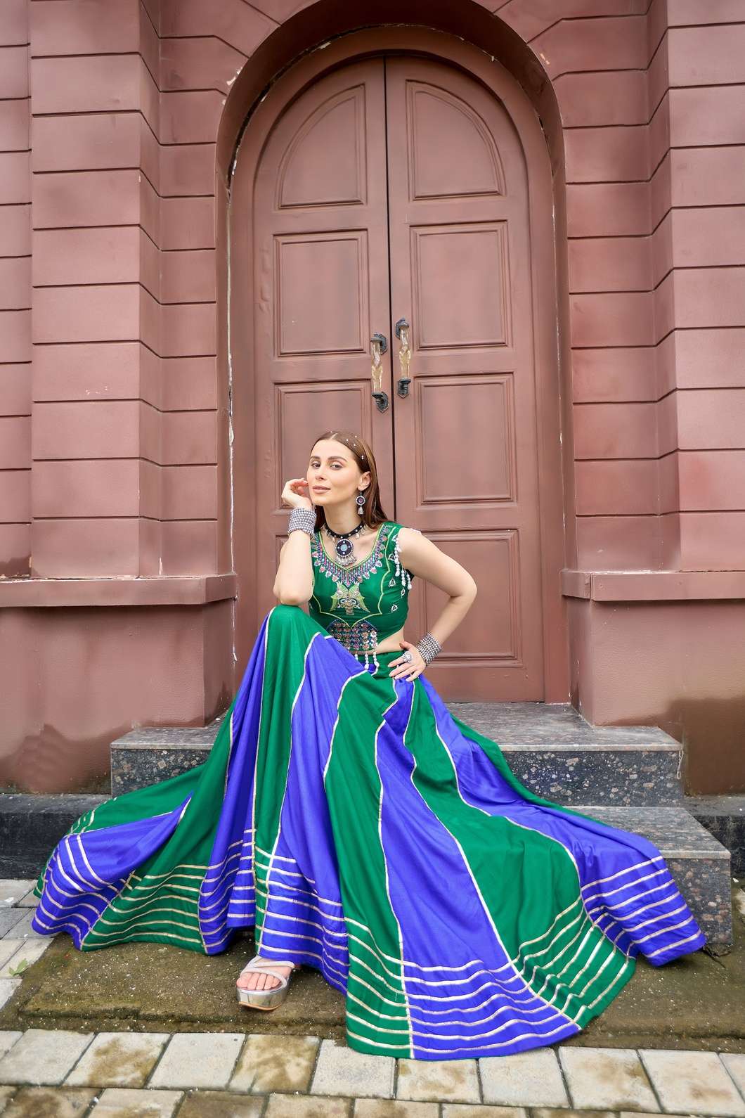  KD 08 COTTON DESIGNER WORK NAVRATRI WEAR LEHENGA CHOLI 