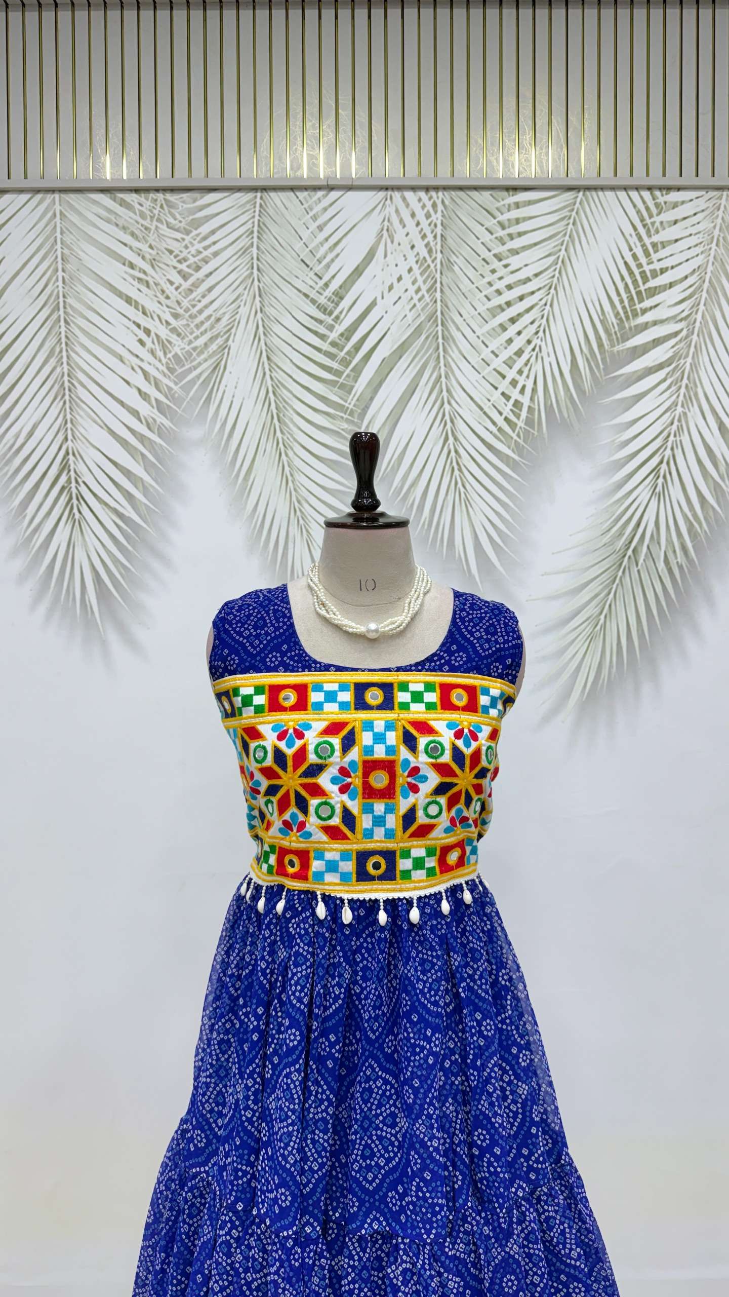 KD 10 GEORGETTE BANDHANI PRINT WITH FANCY WORK NAVRATRI WEAR LADIES GOWN 
