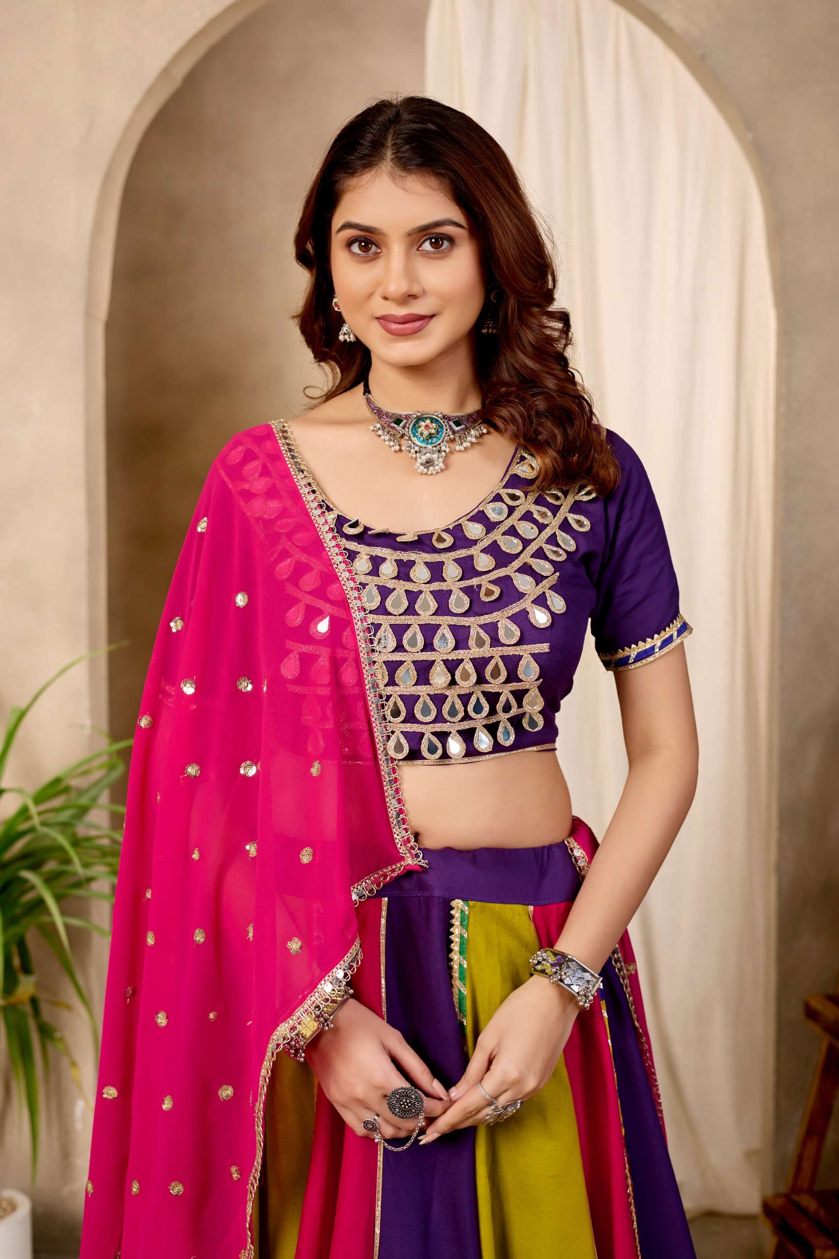 KD 13 COTTON DESIGNER WORK NAVRATRI WEAR LEHENGA CHOLI WITH DUPATTA SET 