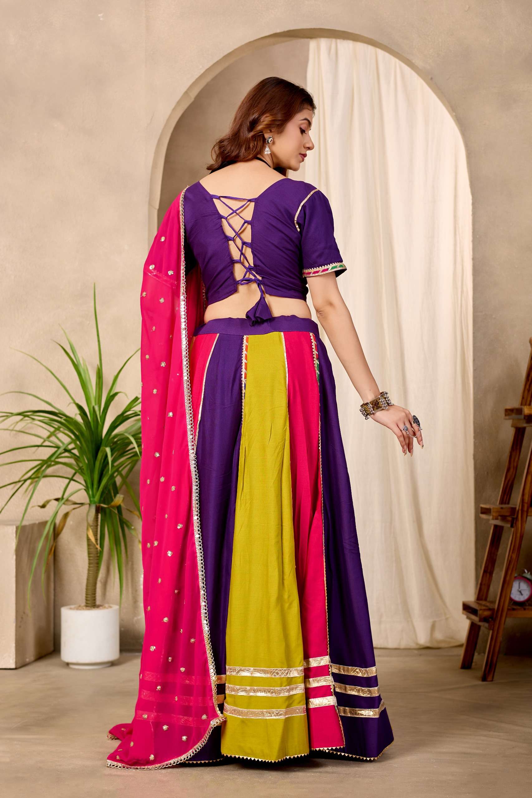 KD 13 COTTON DESIGNER WORK NAVRATRI WEAR LEHENGA CHOLI WITH DUPATTA SET 