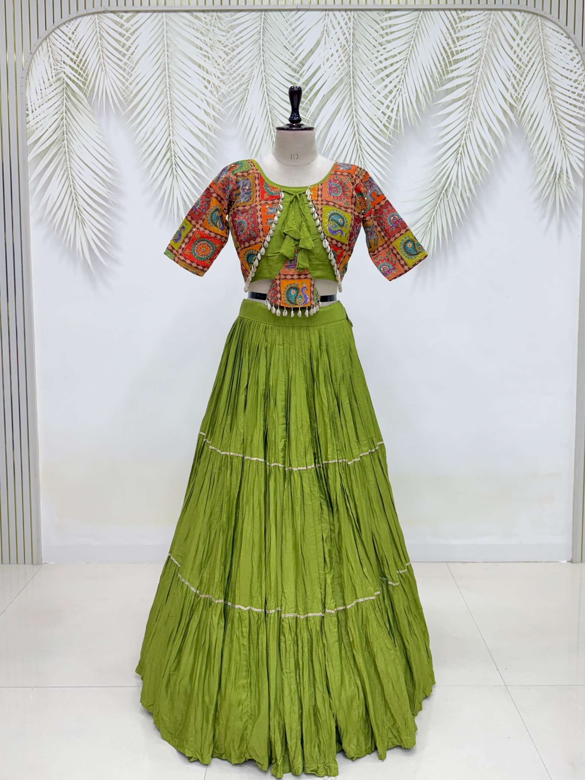 KD 14 COTTON DESIGNER WORK NAVRATRI WEAR LEHENGA CHOLI 