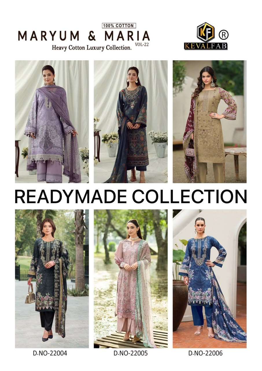 KEVAL FAB MARYUM & MARIA VOL 22 READY MADE COLLECTION