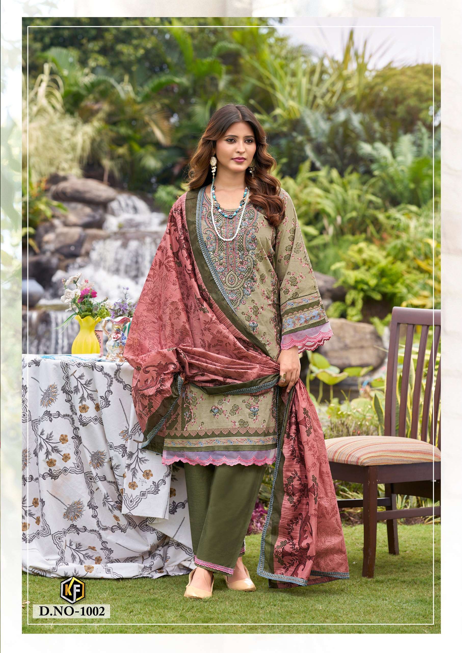 KEVAL FAB NAZNIN COTTON FANCY EMBROIDERY WORKS SUIT
