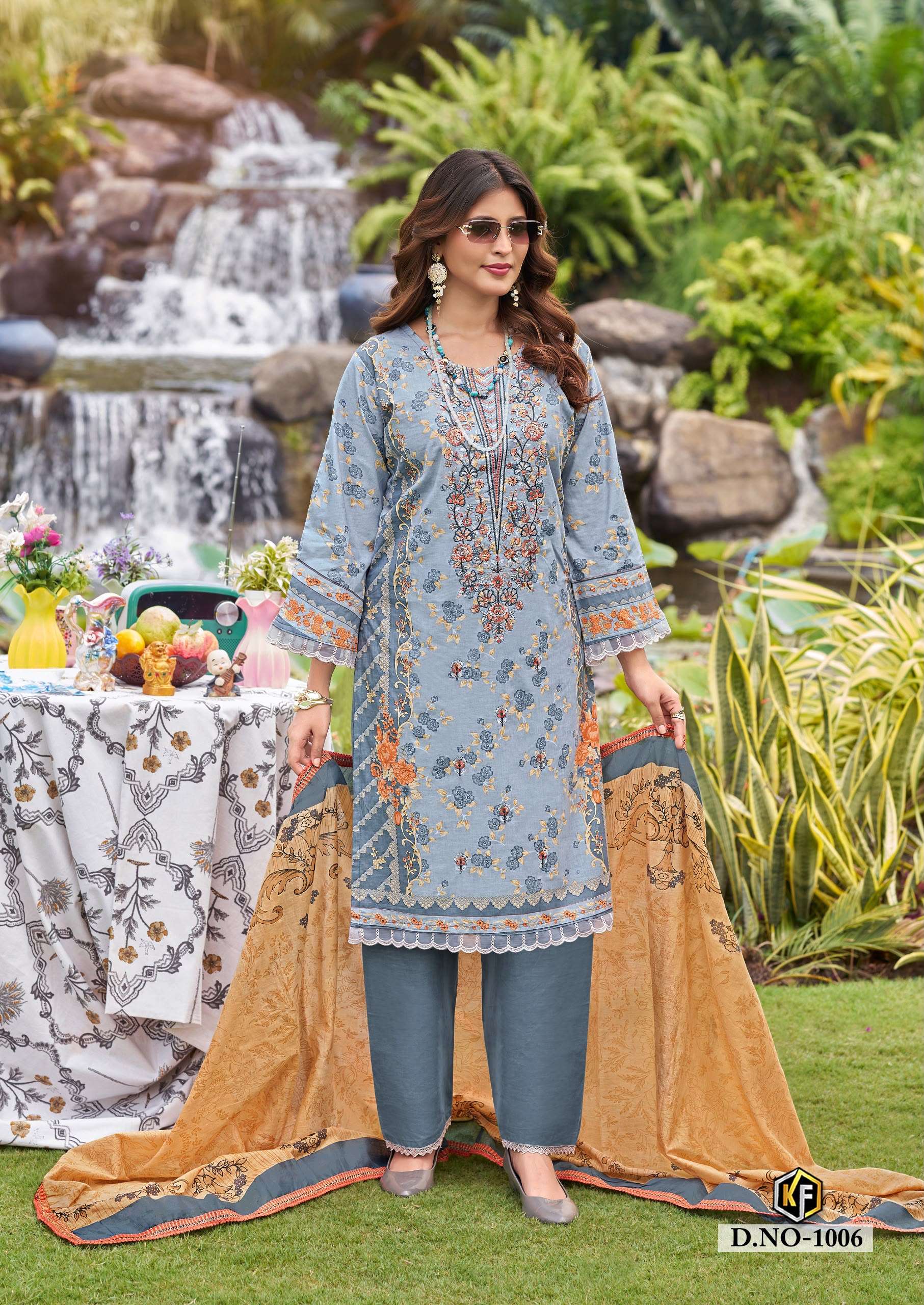 KEVAL FAB NAZNIN COTTON FANCY EMBROIDERY WORKS SUIT