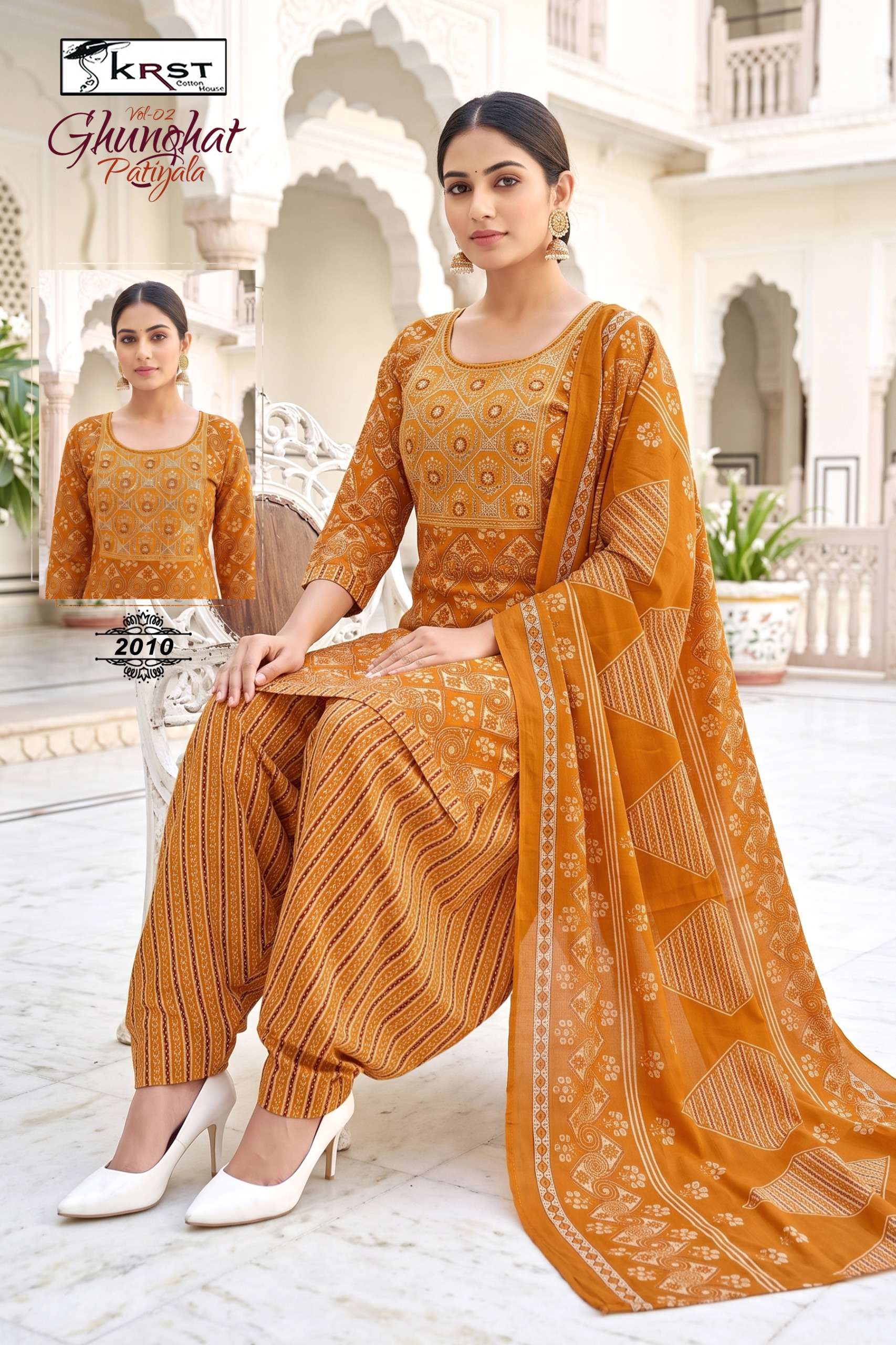 KRST COTTON HOUSE GHUNGHAT PATIYALA VOL 2 COTTON PRINTED PATIYALA SUITS 