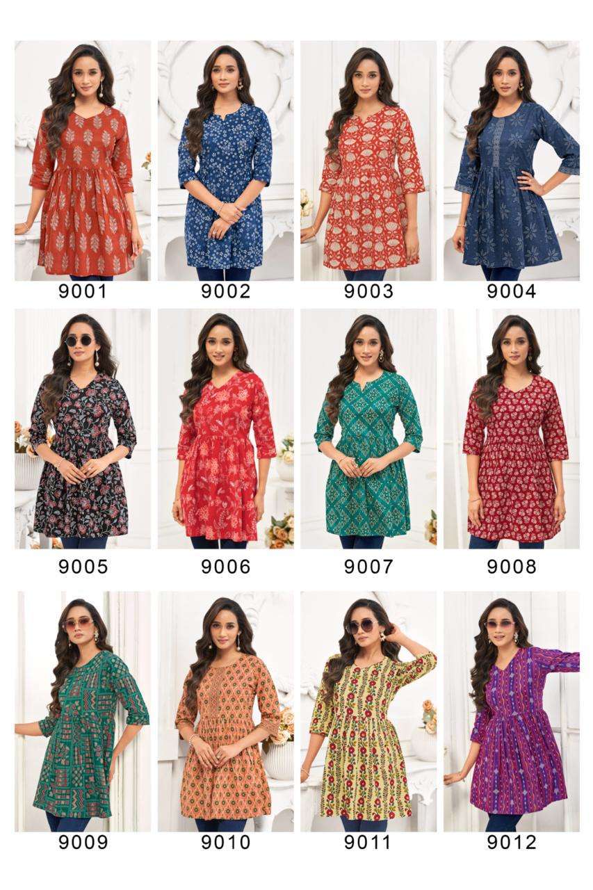 LAADO ZARA VOL 9 COTTON PRINTED FANCY SHORT KURTI
