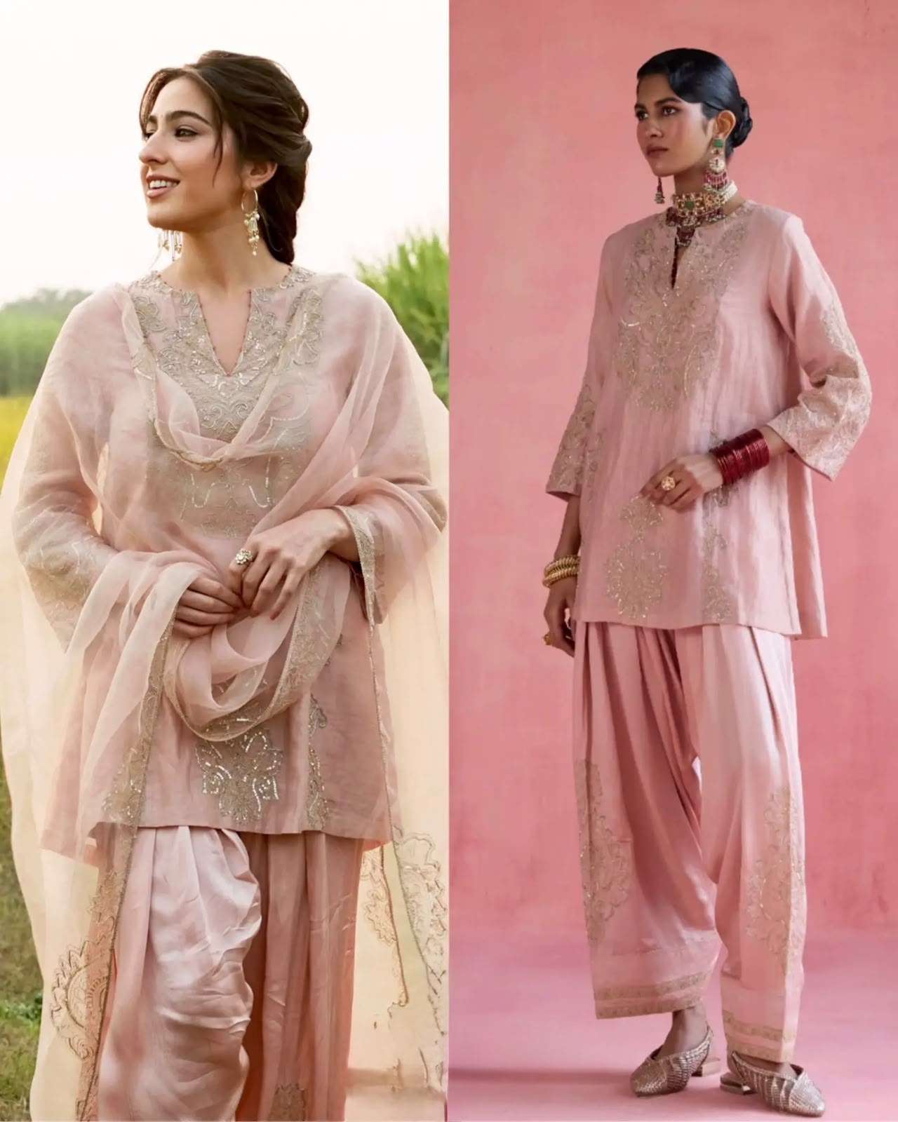 LADY LOOK 058 SILK PARTY WEAR DESIGNER LOOK TOP FARSHI PLAZZO AND DUPATTA 3 PCS SET 
