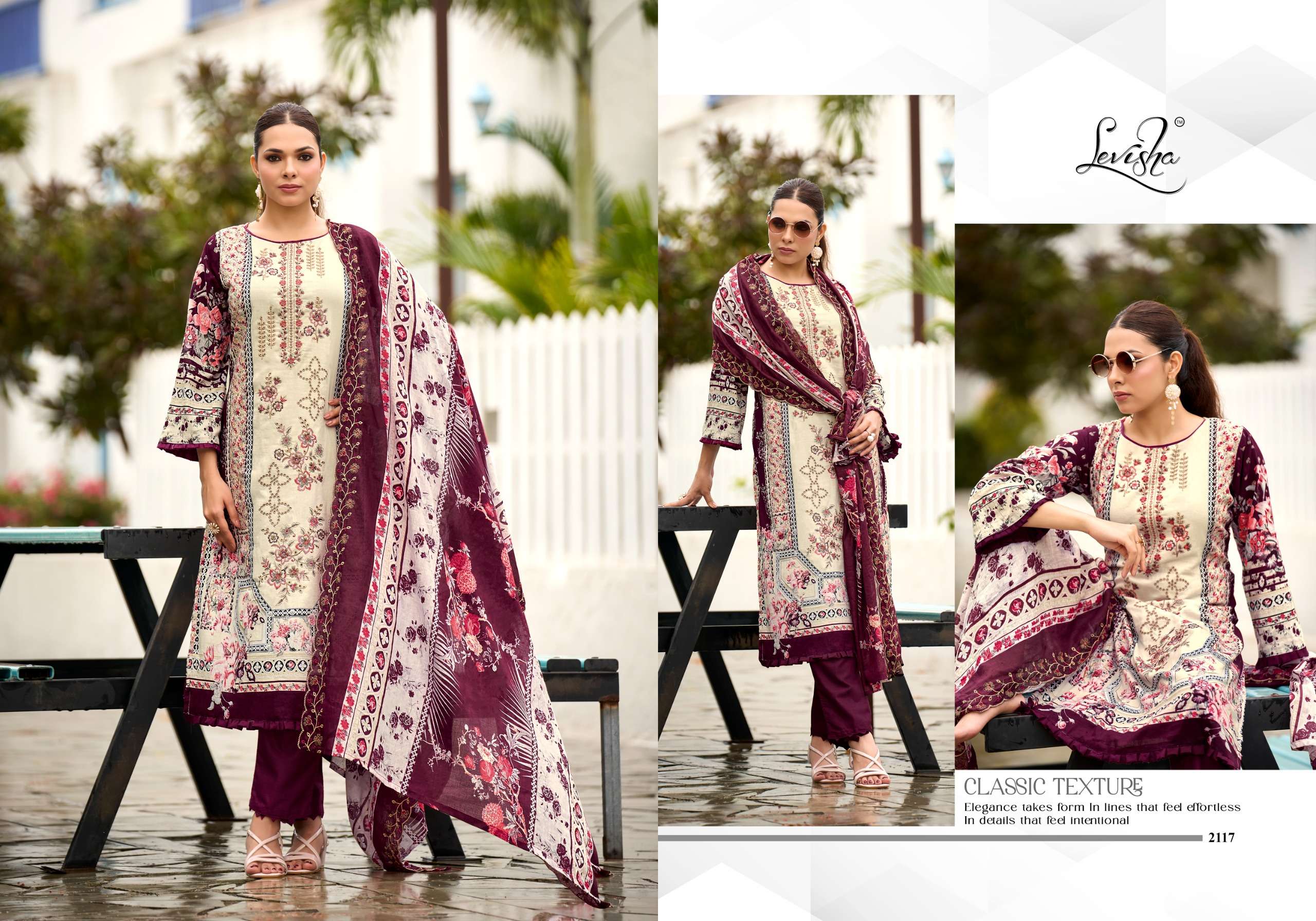 LEVISHA MADHUBALA VOL 21 LAWN COTTON DIGITAL PRINTS WITH FANCY WORKS SUIT