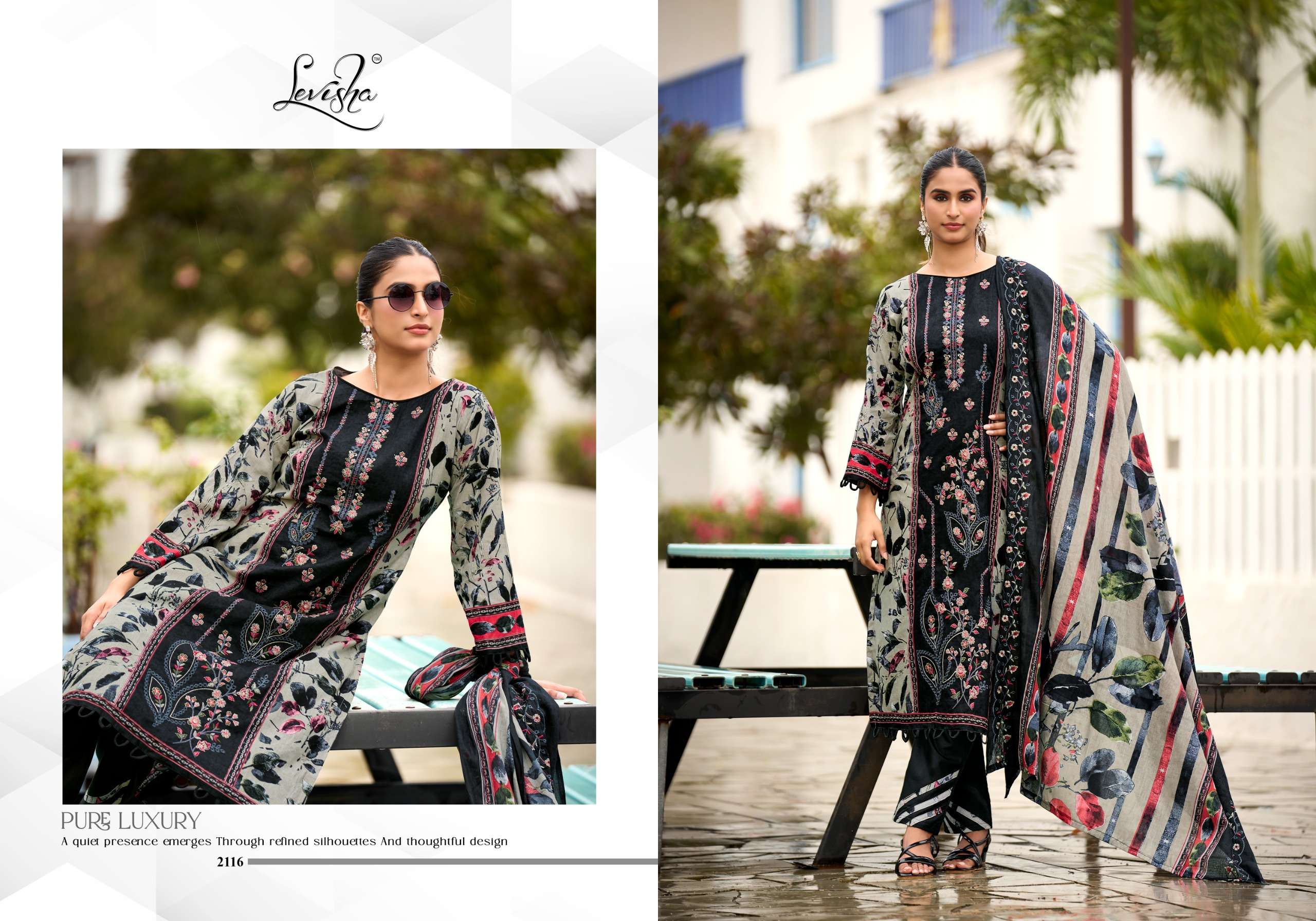 LEVISHA MADHUBALA VOL 21 LAWN COTTON DIGITAL PRINTS WITH FANCY WORKS SUIT