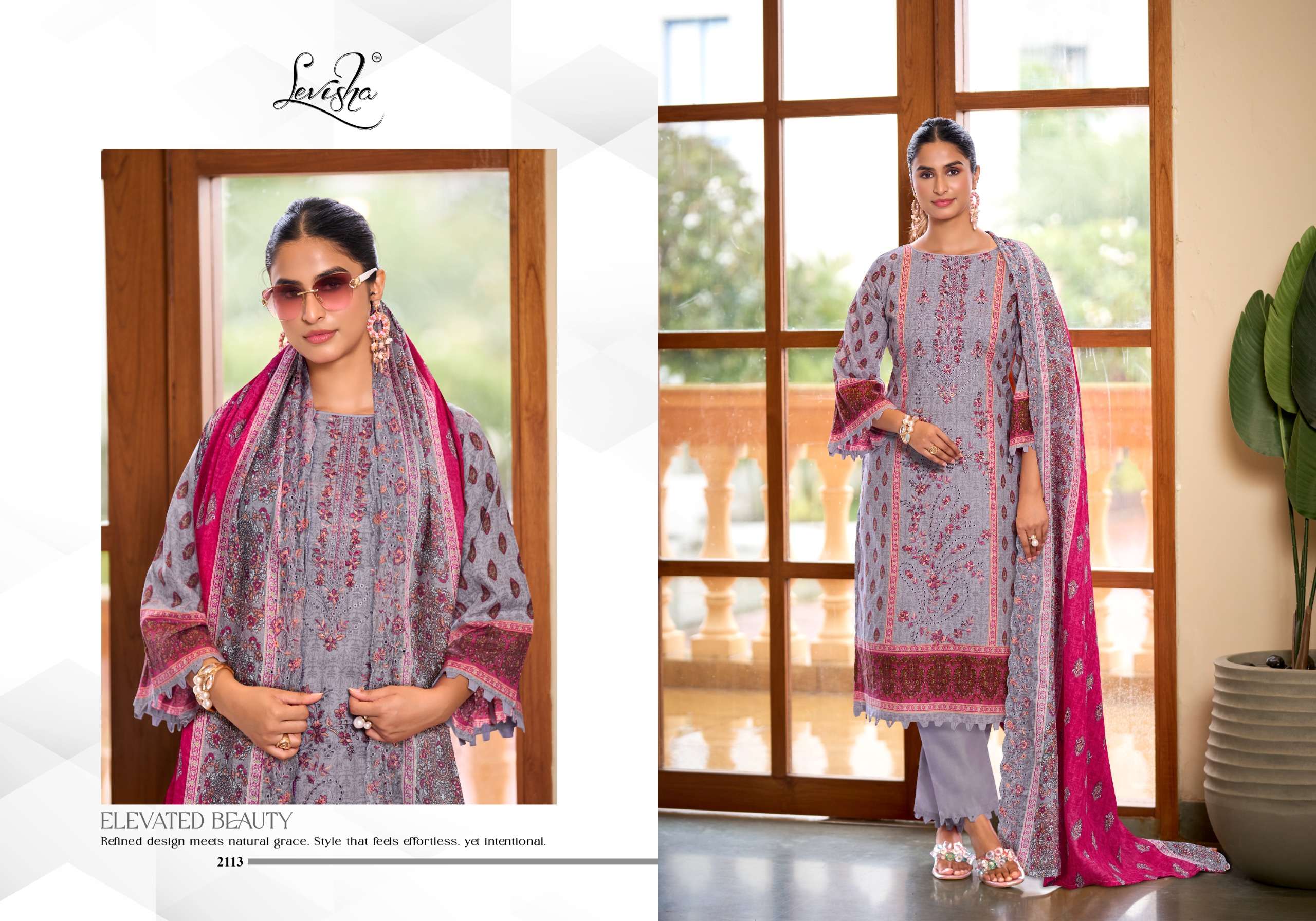 LEVISHA MADHUBALA VOL 21 LAWN COTTON DIGITAL PRINTS WITH FANCY WORKS SUIT