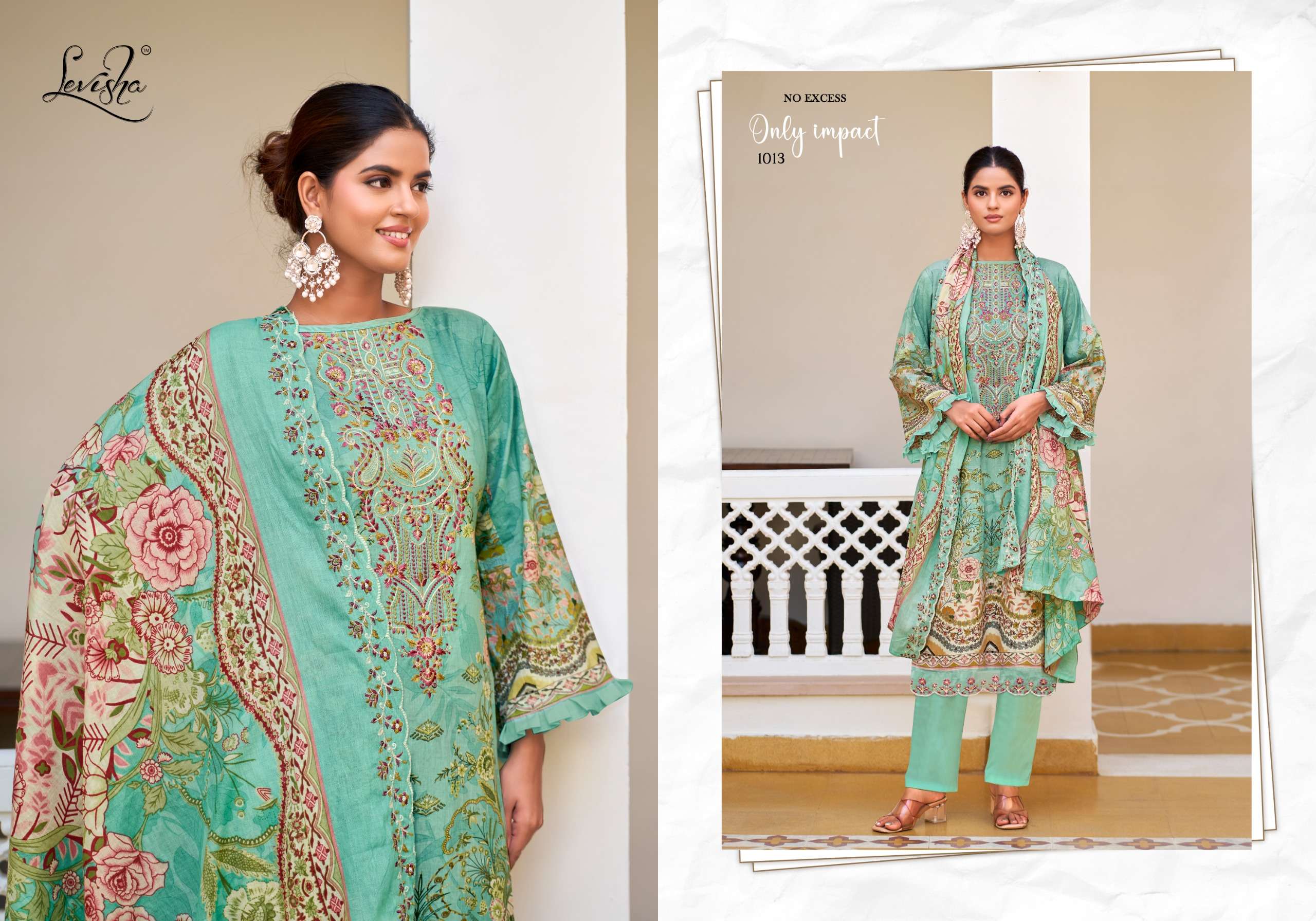 LEVISHA MEHFUZ NX LAWN COTTON DIGITAL PAKISTANI STYLE PRINT WITH WORK SUIT