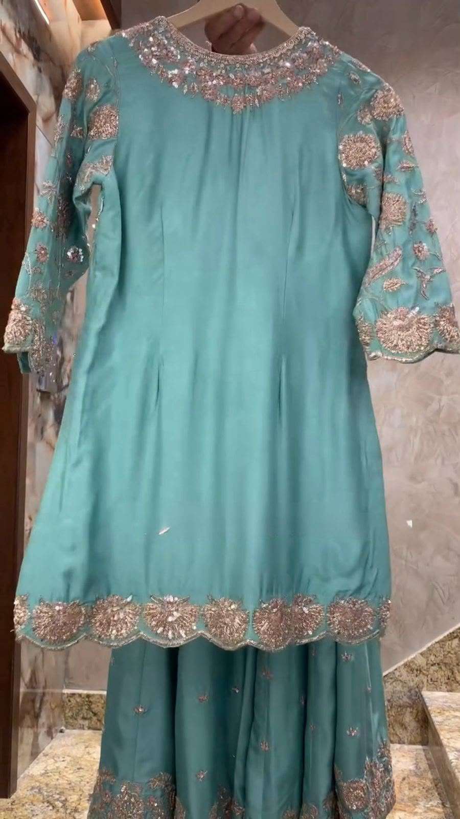 LG 1940 CHINON SEQUENCE EMBROIDERED WORK TOP PLAZZO WITH DUPATTA SET