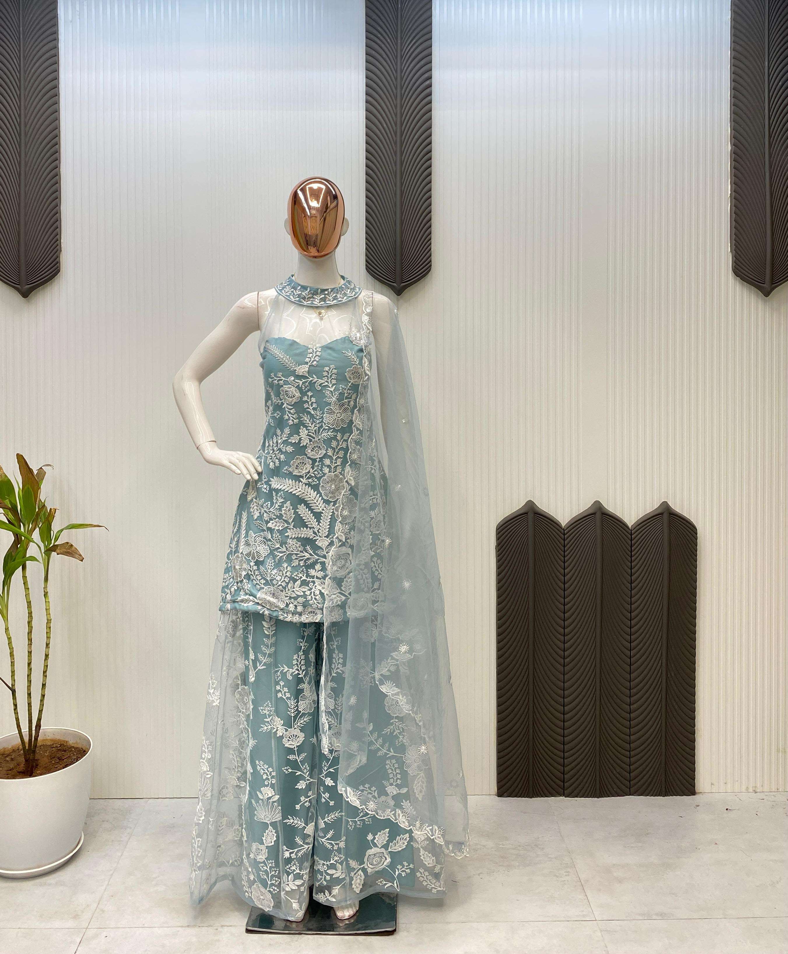 LG 1945 NET BEAUTIFUL DESIGNER LOOK PARTY WEAR LADIES SUIT 