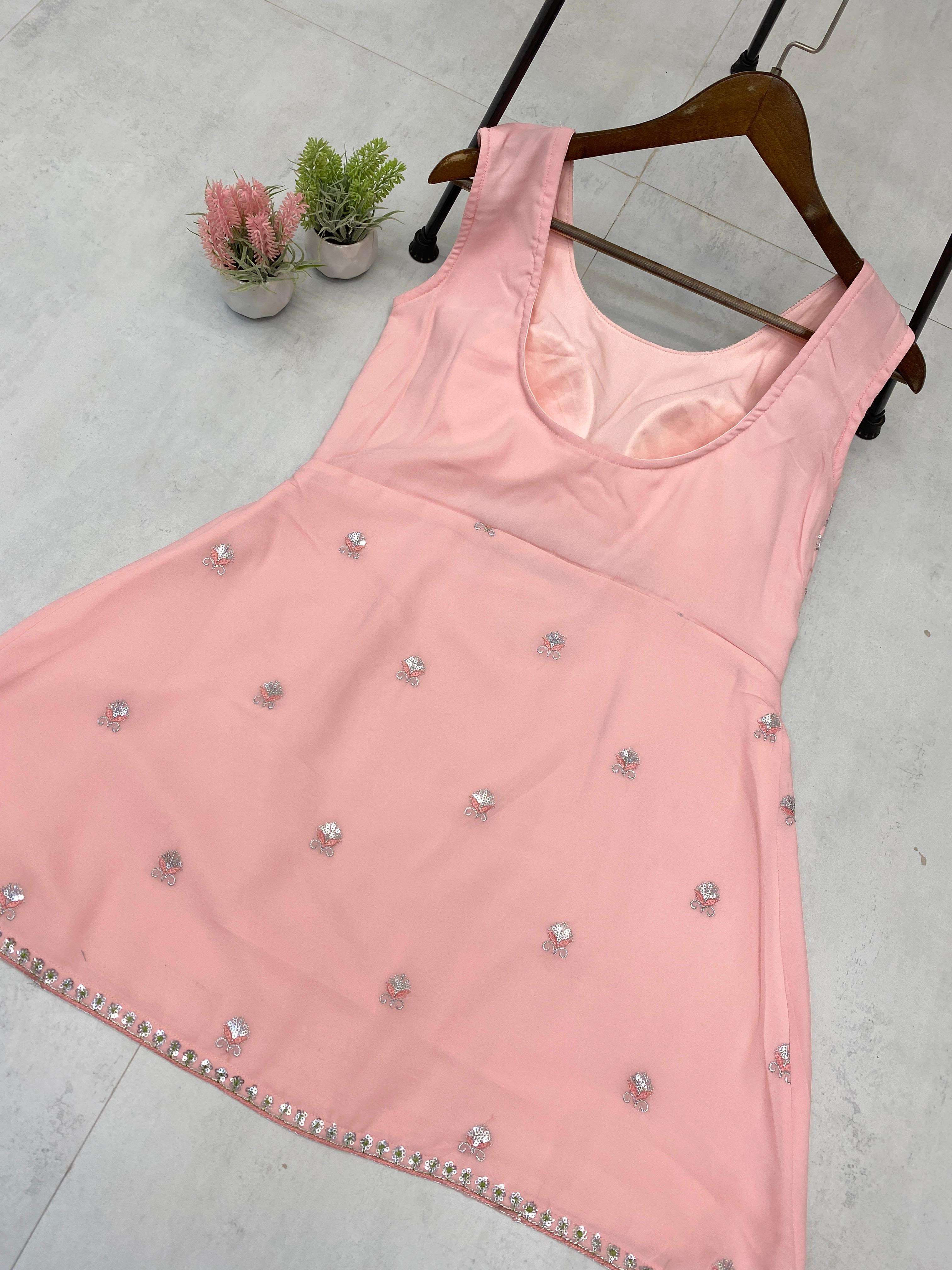 LG 1959 GEORGETTE PREETY LOOK DESIGNER LADIES TOP PLAZZO AND DUPATTA SET 