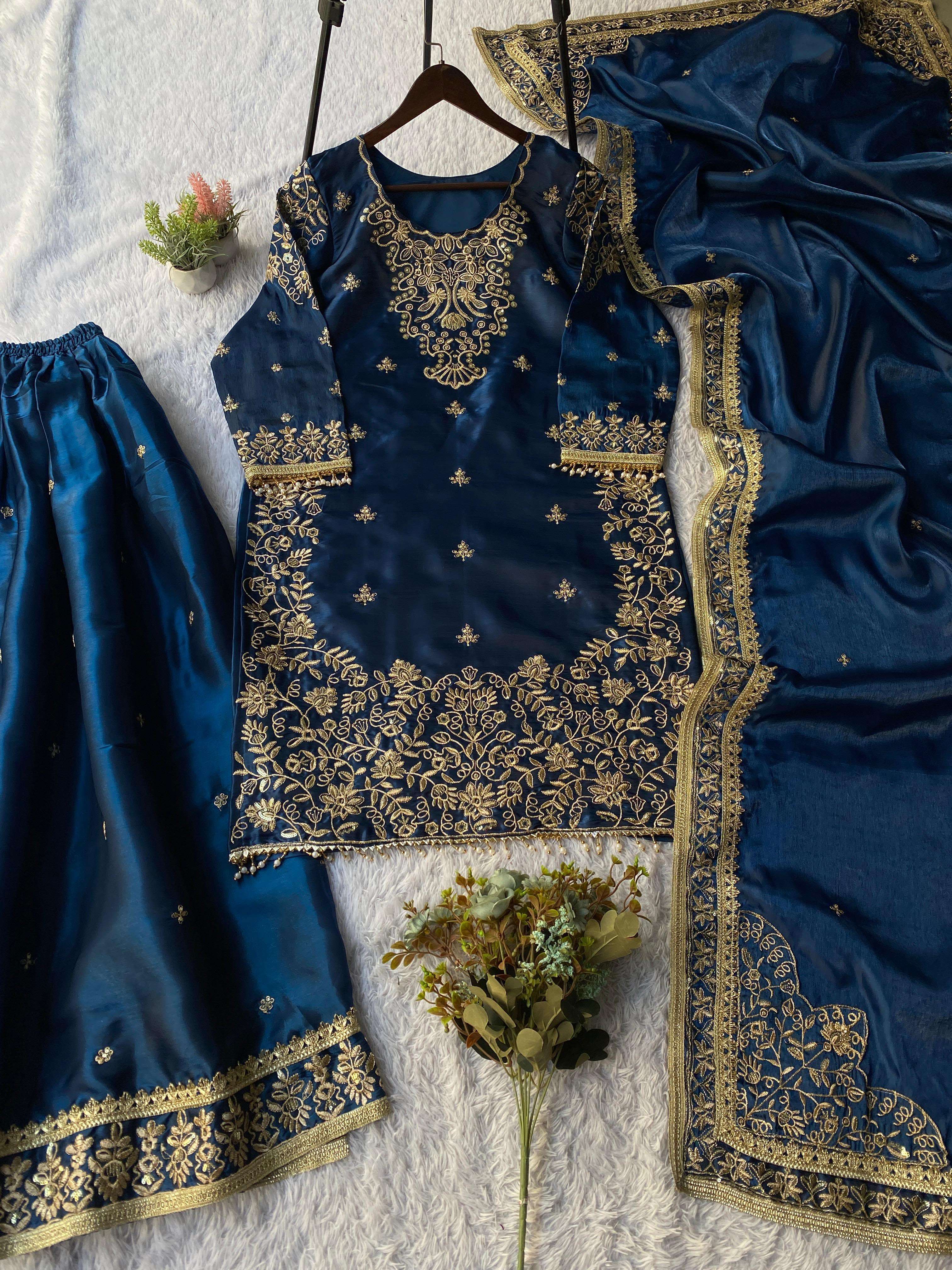 LG 2061 SILK HEAVY DESIGNER LOOK WEDDING SEASON WEAR LADIES SUIT 